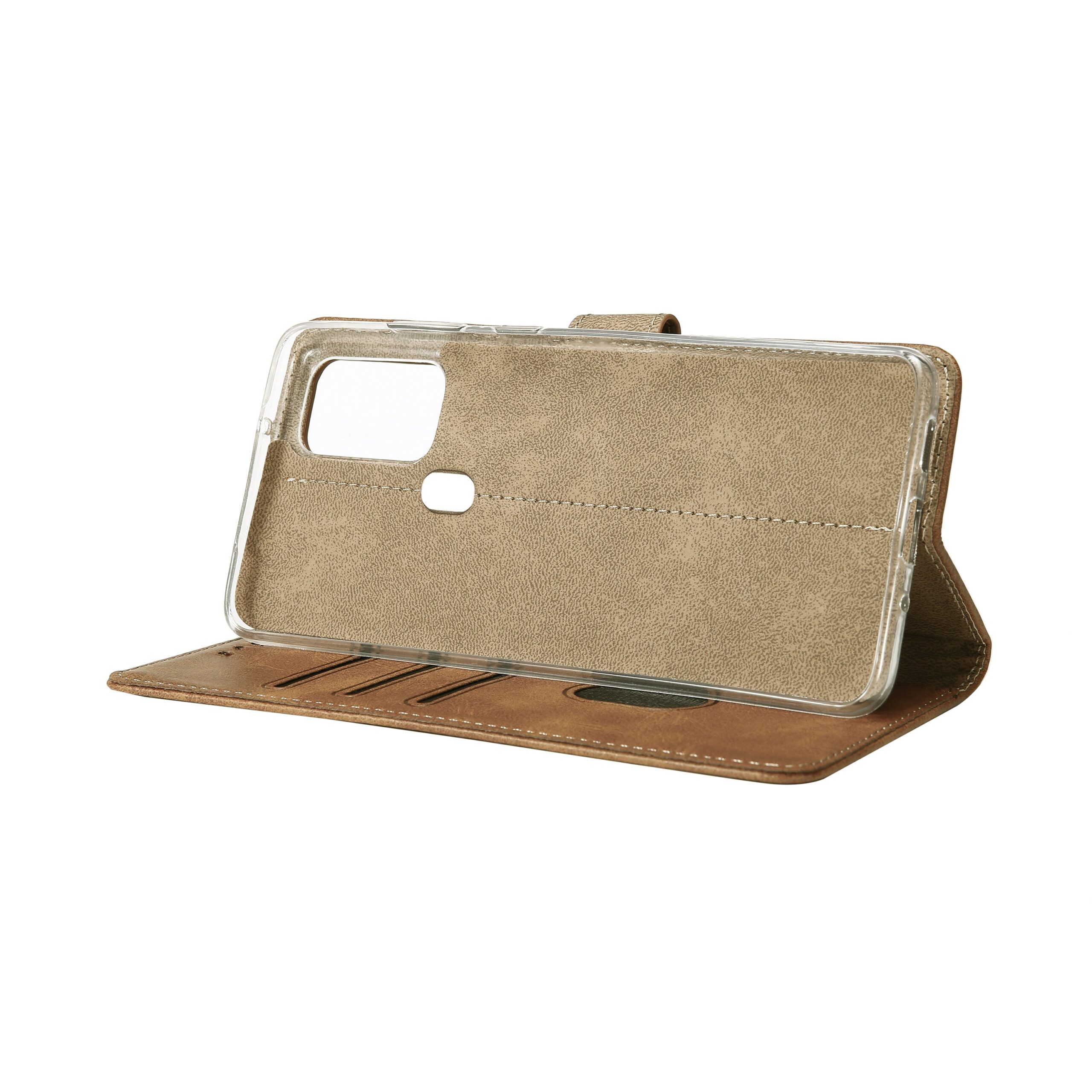 Rixus Buchhülle für Samsung Galaxy A21s Light Brown – Bild 6