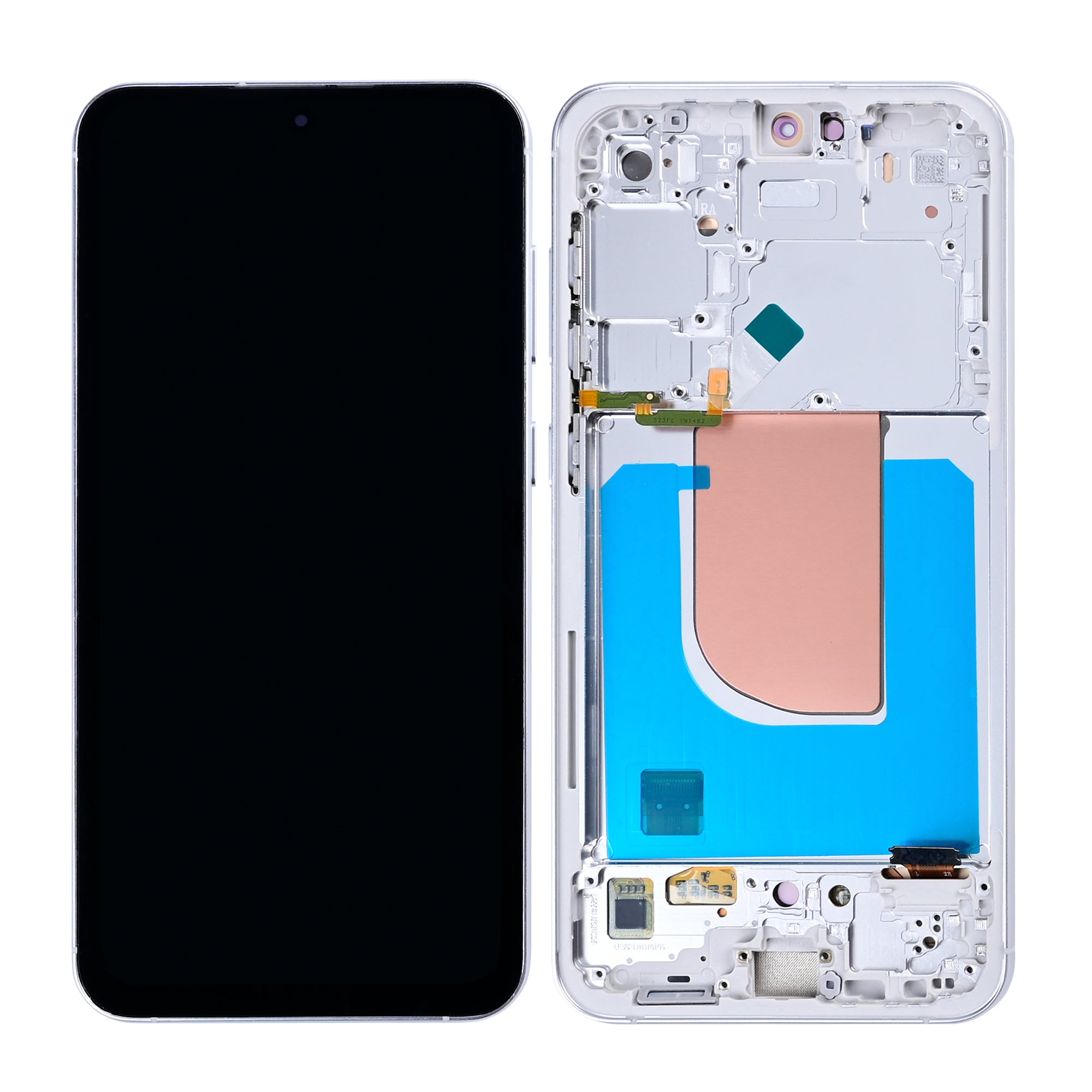 Samsung Galaxy S23 FE S711B Display und Touchscreen-Digitizer mit Rahmen Silver Soft-OLED – Bild 4