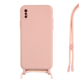 Rixus TPU Necklace Cord Abdeckung für Apple iPhone X, XS Pink