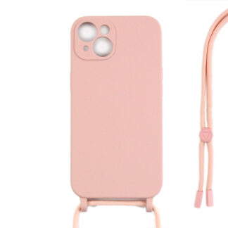 Rixus TPU Necklace Cord Abdeckung für Apple iPhone 13 Mini Pink