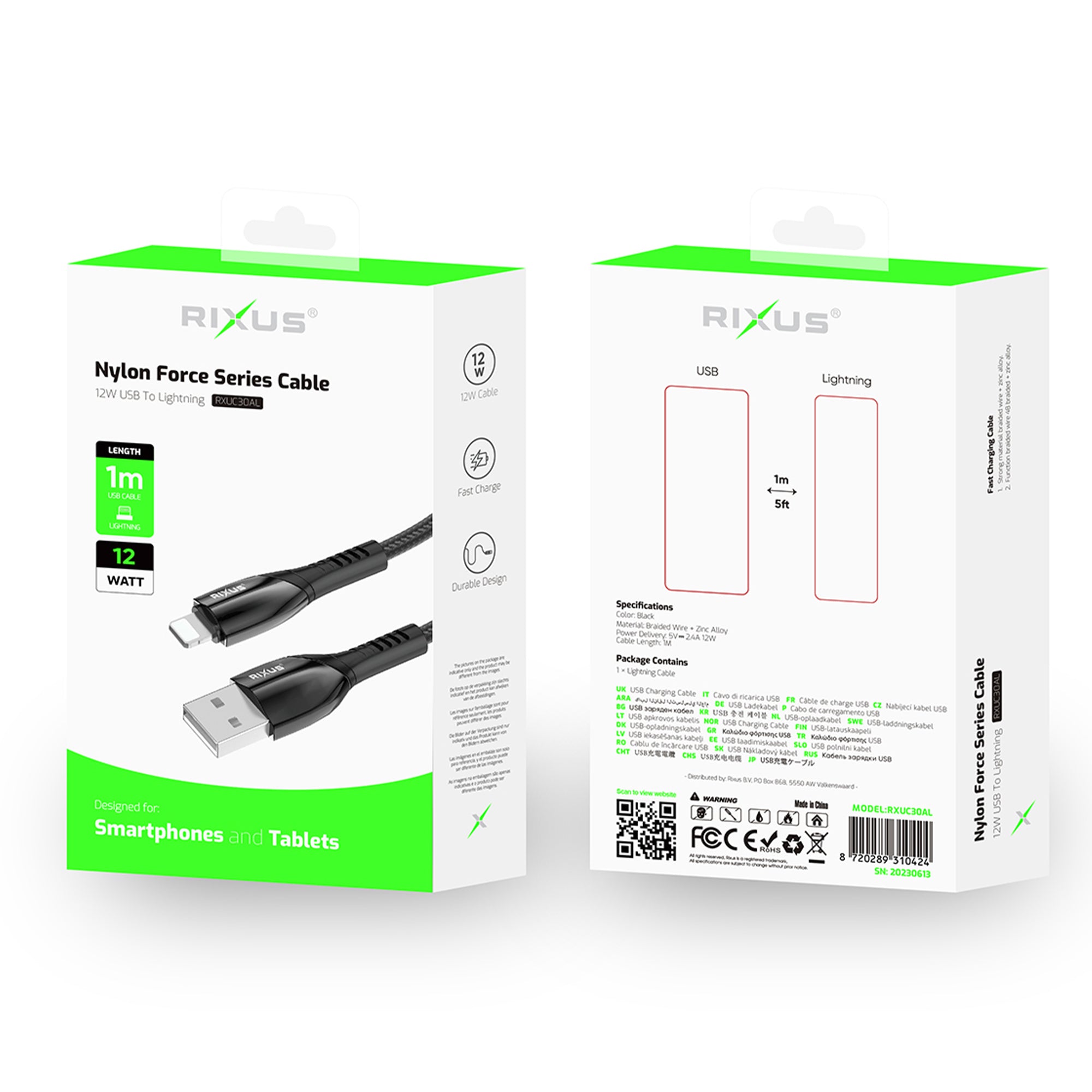 Rixus RXUC30AL Alloy USB To Lightning Anschluss Datenkabel Metal Gray – Bild 5