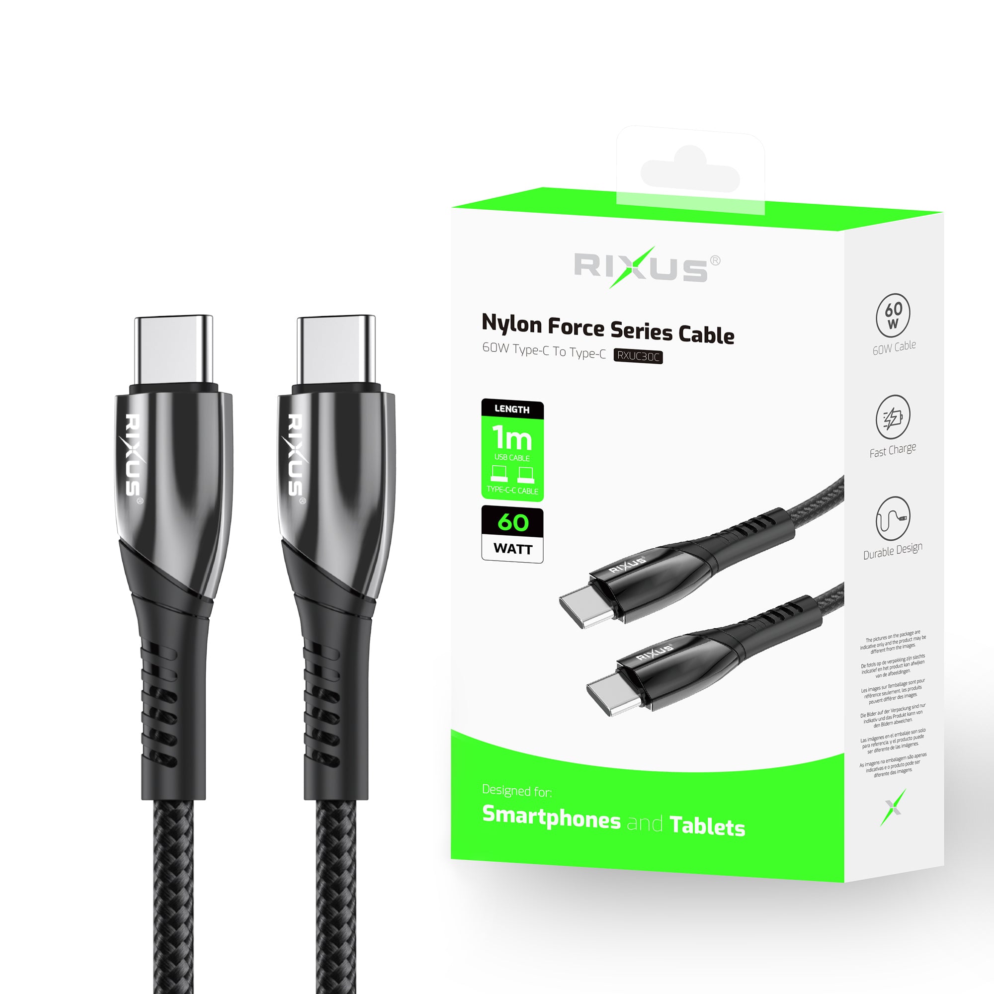 Rixus RXUC30C Alloy USB-C Datenkabel Metal Gray – Bild 4