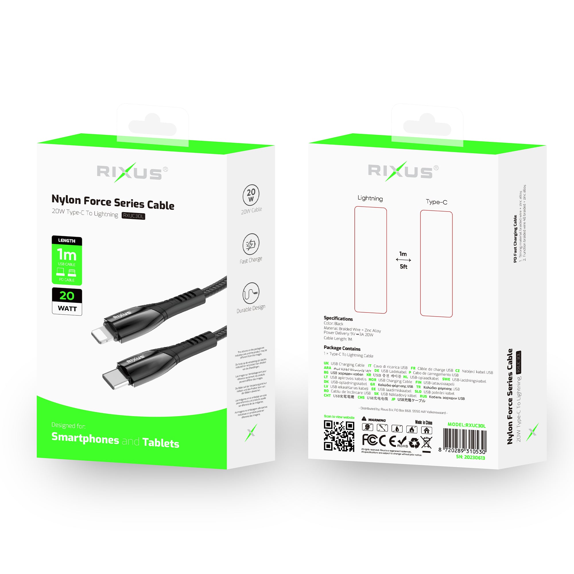 Rixus RXUC30L Alloy USB-C To Lightning Anschluss Datenkabel Metal Gray – Bild 5