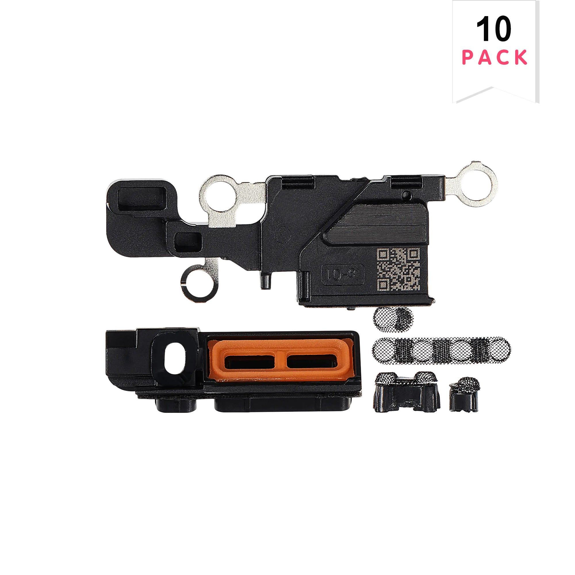 Für Apple iPhone 16 Lautsprecher und Microphone Mesh Set Black kompatibel (10er-Pack)