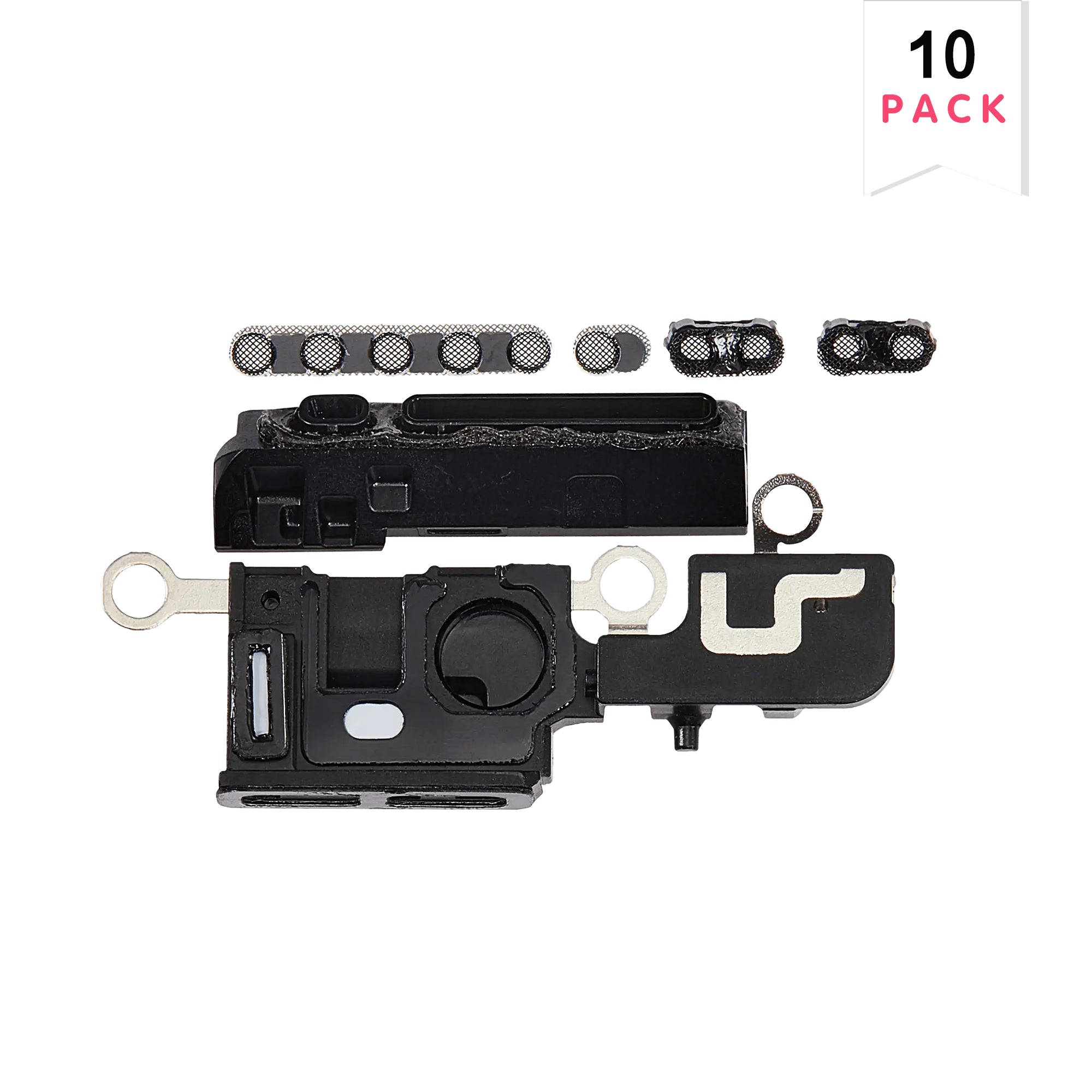 Für Apple iPhone 16 Plus Lautsprecher und Microphone Mesh Black kompatibel (10er-Pack) – Bild 2