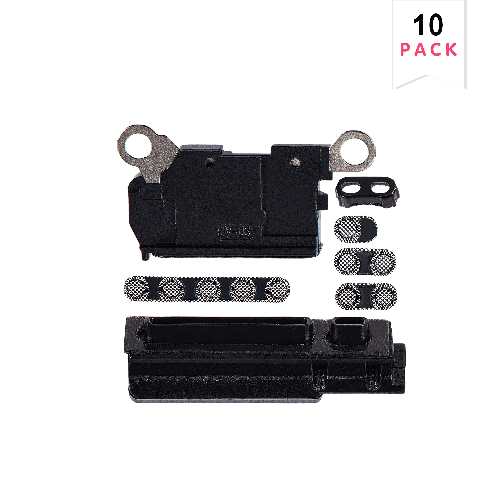 Für Apple iPhone 15 Pro Max Lautsprecher und Microphone Mesh Black Titanium kompatibel (10er-Pack) – Bild 2
