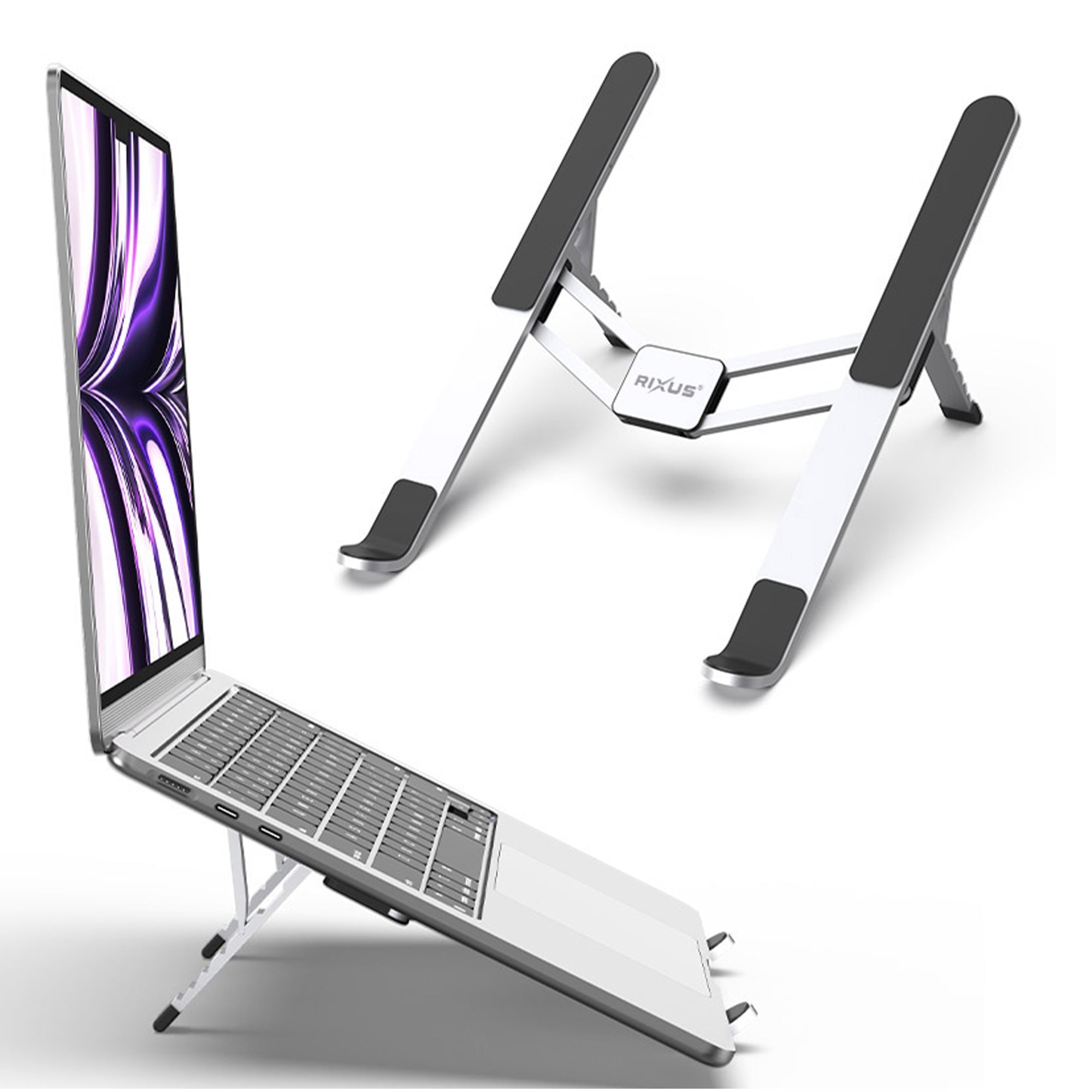 Rixus RXHW46 Laptop Stand Foldable Silver – Bild 3