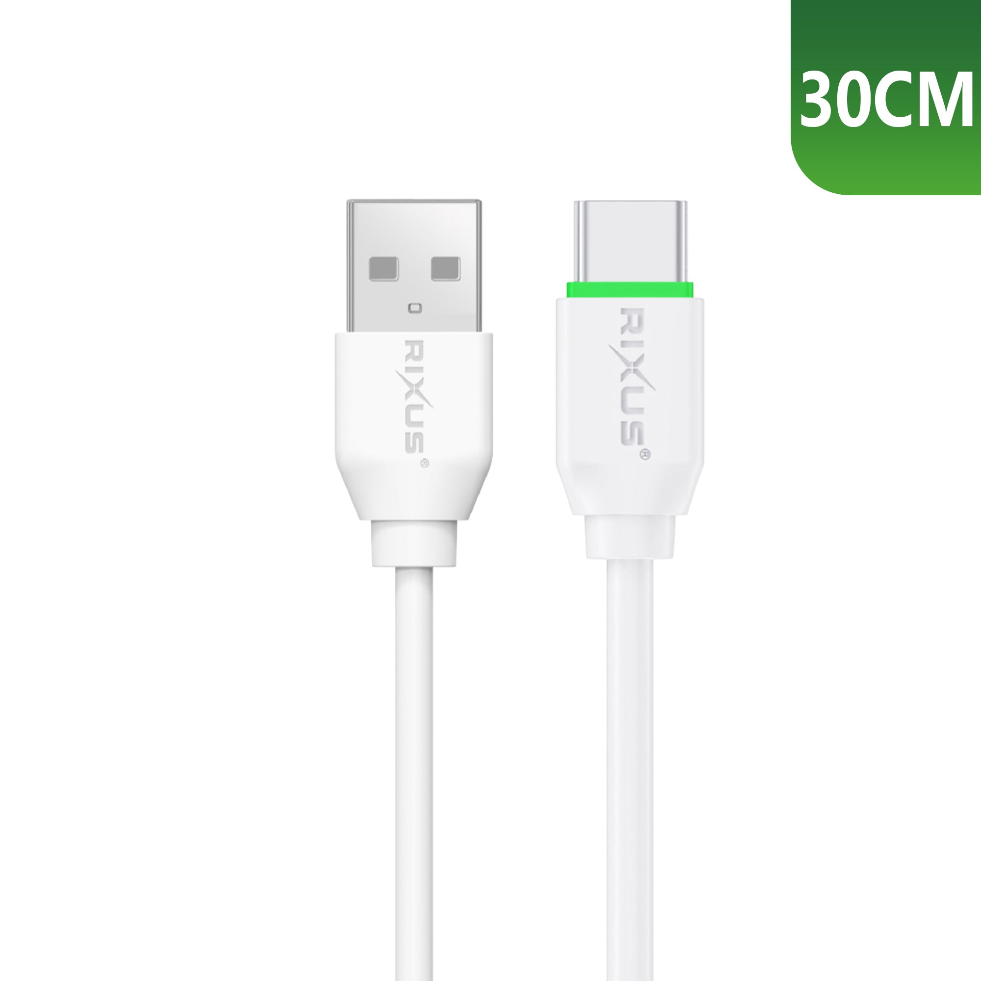Rixus RXUC13AC Ladekabel USB-A To USB-C 30cm White