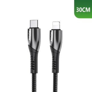 Rixus RXUC37L Fast Ladekabel USB-C To Lightning Anschluss Nylon 30cm Black