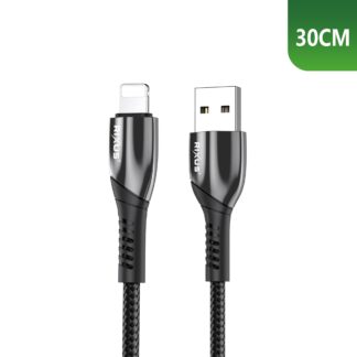 Rixus RXUC37AL Ladekabel USB-A To Lightning Anschluss Nylon 30cm Black