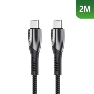 Rixus RXUC38C Fast Ladekabel USB-C To USB-C Braided Nylon 2m Black