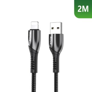 Rixus RXUC38AL Ladekabel USB-A To Lightning Anschluss Nylon 2m Black