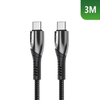 Rixus RXUC39C Fast Ladekabel USB-C To USB-C Braided Nylon 3m Black