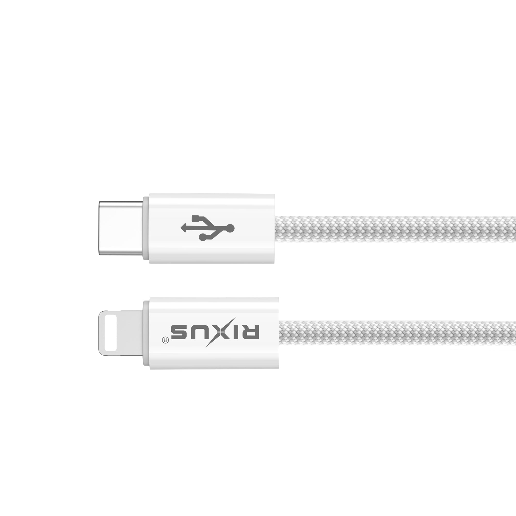 Rixus RXUC08L Fast Ladekabel USB-C To Lightning Anschluss Kabel Braided Nylon 1.8m White – Bild 3