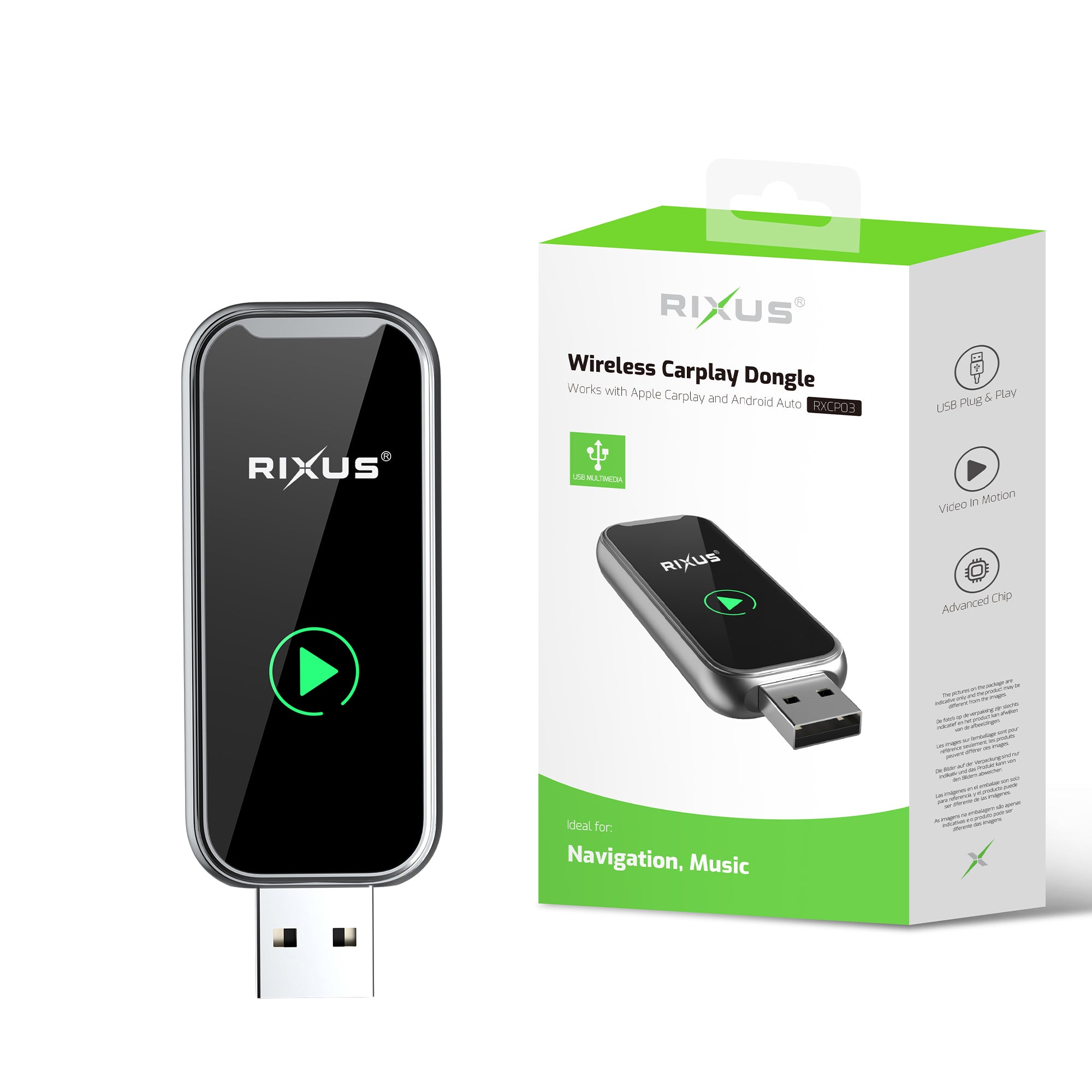 Rixus RXCP03 Wireless Carplay Dongle Metallic Gray – Bild 4
