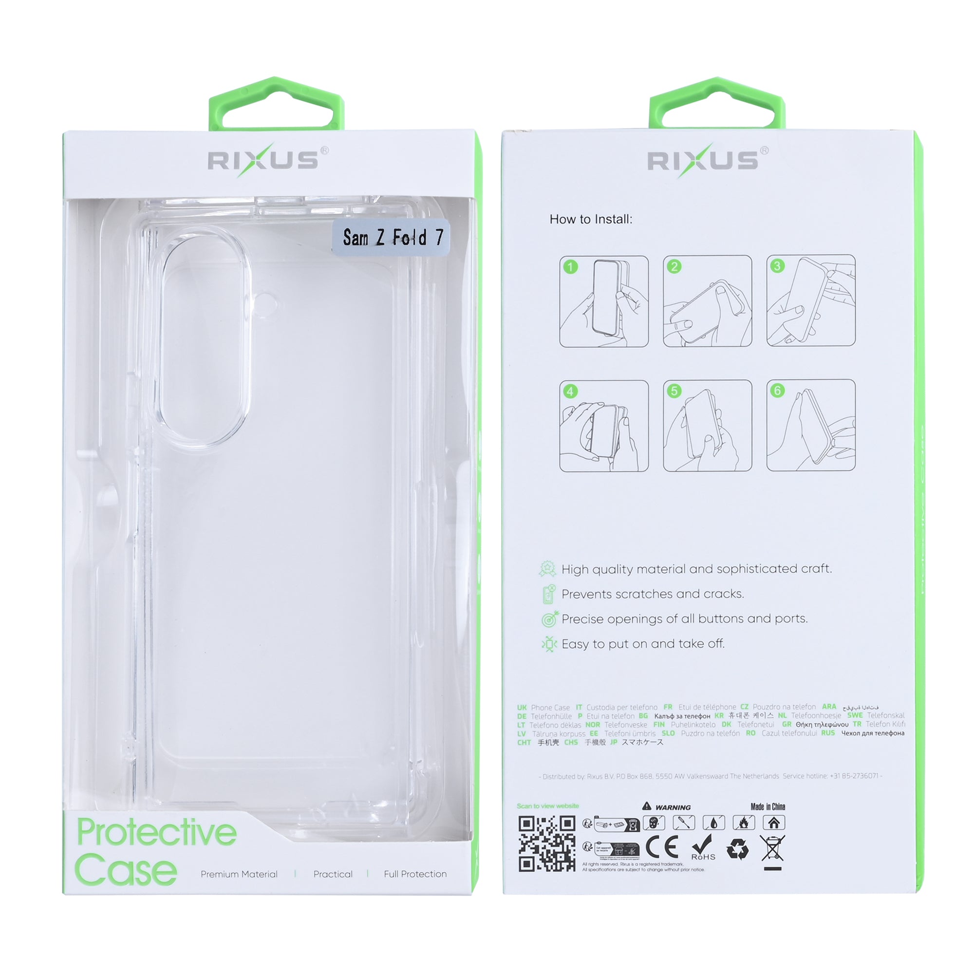 Rixus Anti-Burst Hülle für Samsung Galaxy Z Fold 7 Transparent – Bild 6
