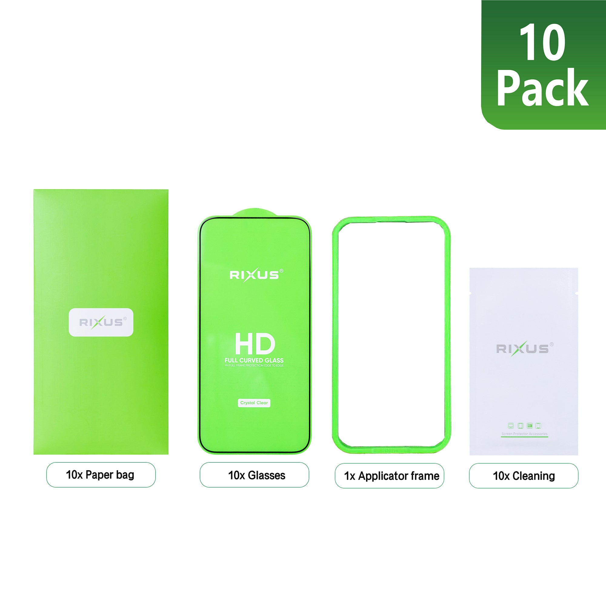 Rixus Clear HD Full Curved Edge Panzerglas für Apple iPhone 17 Air (10er-Pack) – Bild 3