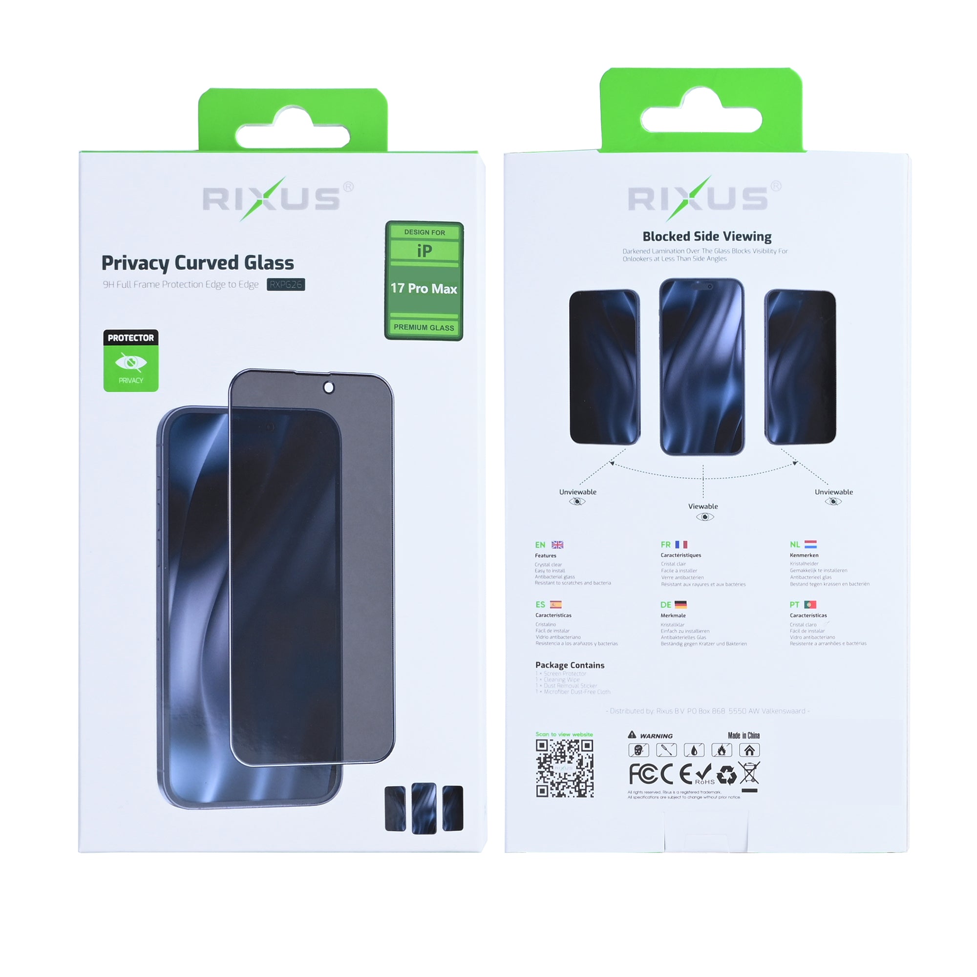 Rixus Privacy Full Curved Edge Panzerglas für Apple iPhone 17 Pro Max – Bild 2