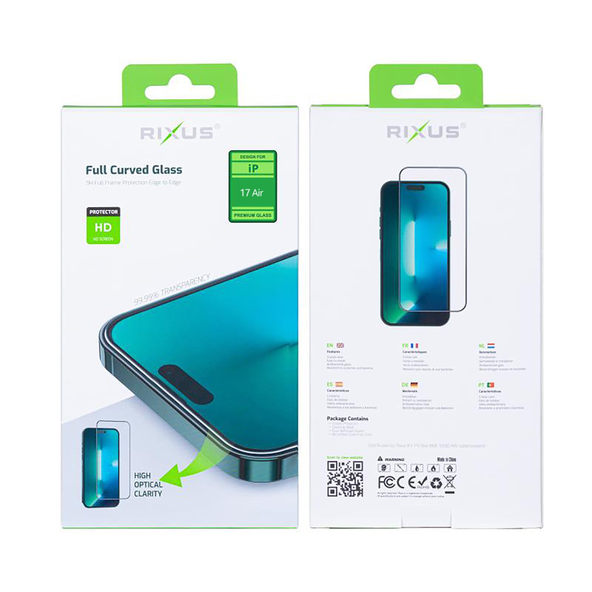 Rixus Clear HD Full Curved Edge Panzerglas für Apple iPhone 17 Air – Bild 2