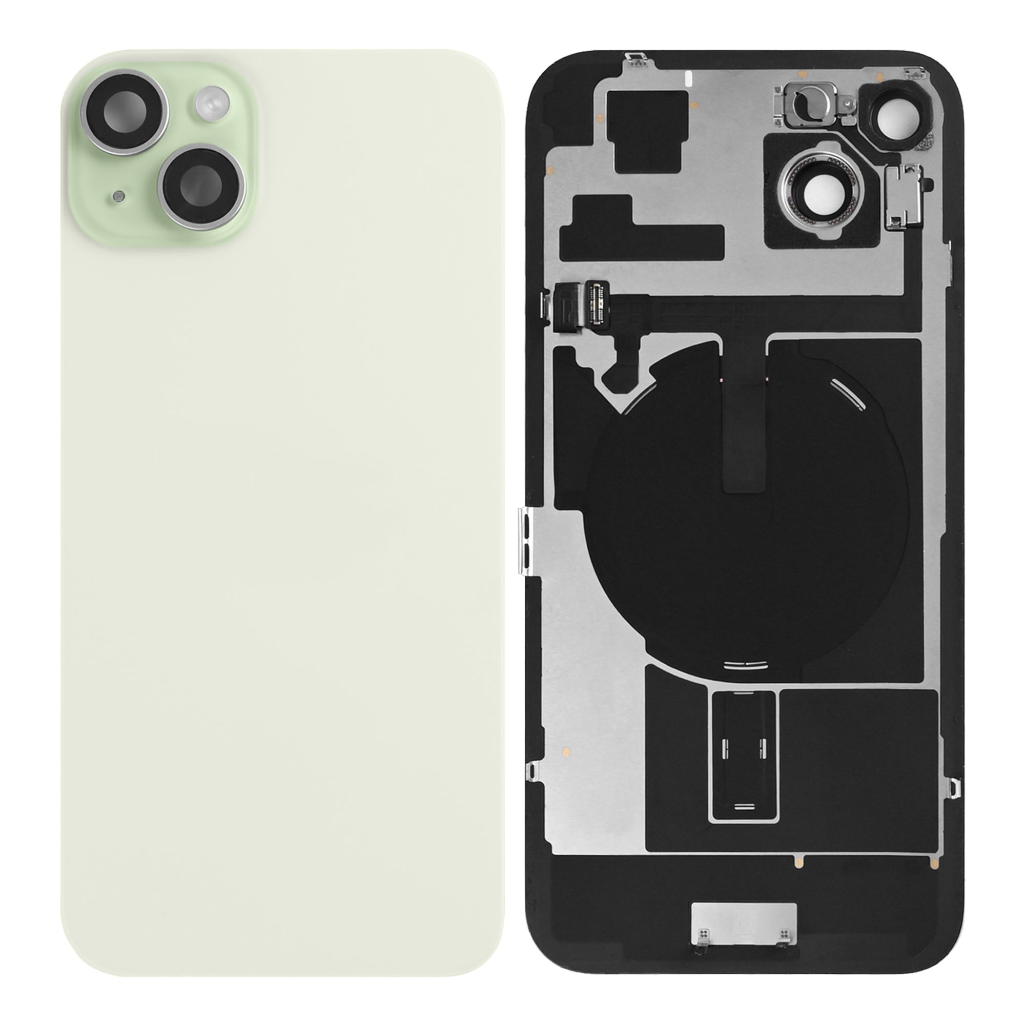 Für Apple iPhone 15 Rückglas mit NFC, Enlarged Kamera Rahmen Green Original ausgebaut – Bild 3