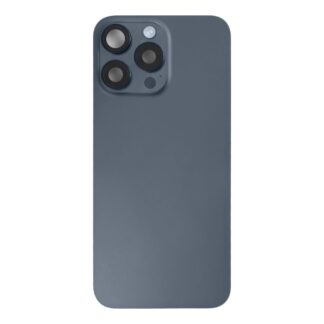 Für Apple iPhone 15 Pro Rückglas mit NFC, Enlarged Kamera Rahmen Blue Titanium Original ausgebaut
