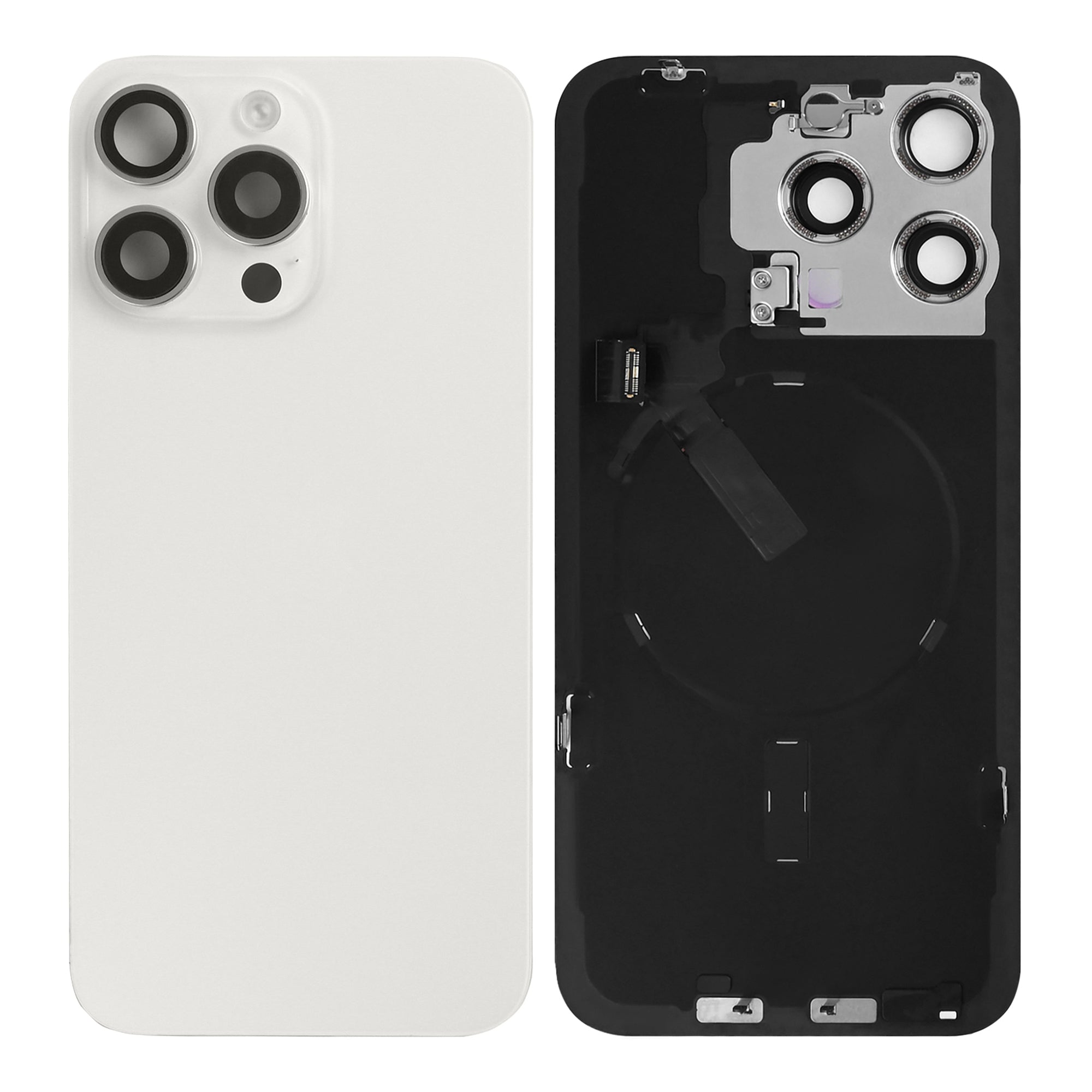 Für Apple iPhone 15 Pro Original ausgebaut Rückglas mit NFC und großem Kamerarahmen, Farbe wählbar – Bild 4