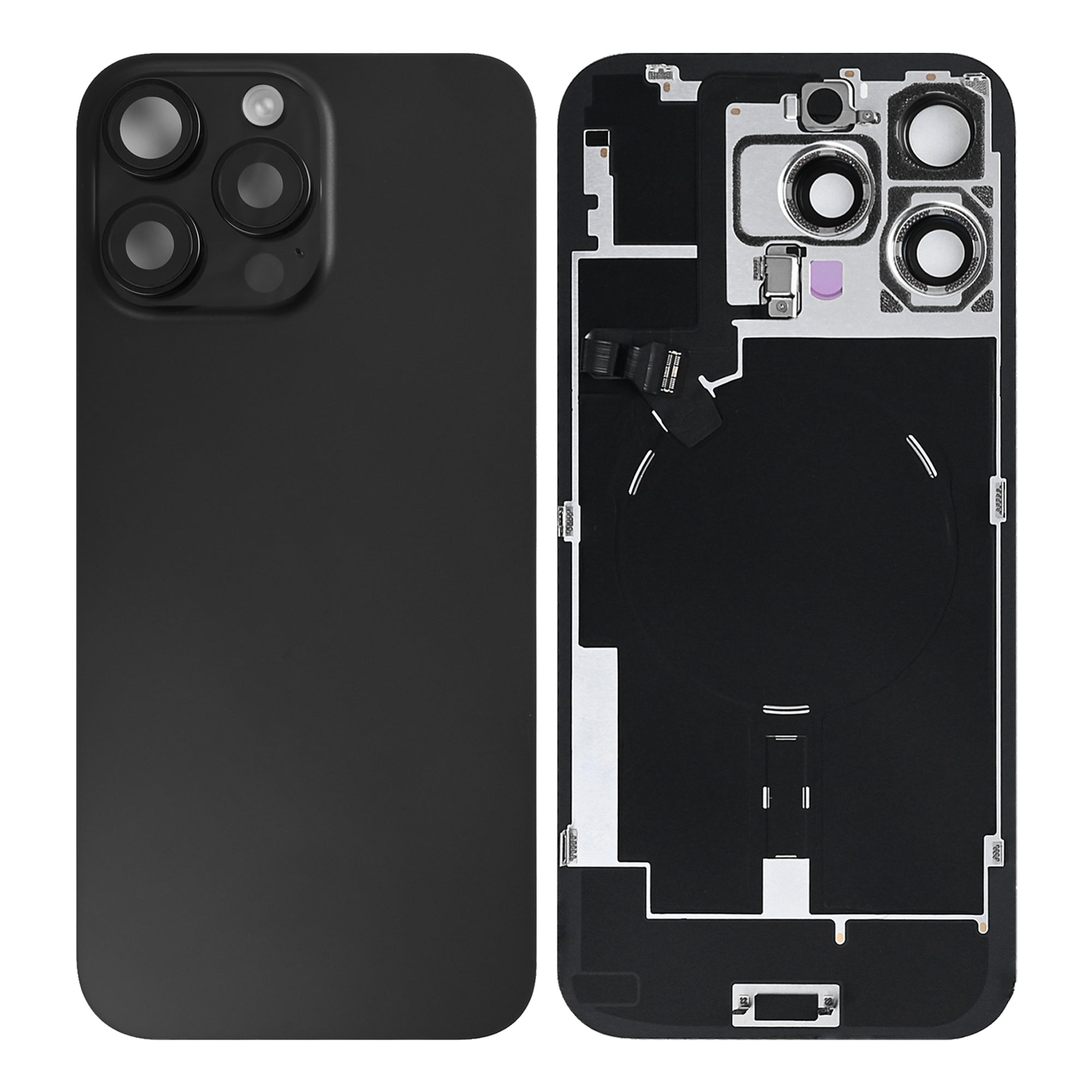 Für Apple iPhone 16 Pro Rückglas mit NFC, Enlarged Kamera Rahmen Black Titanium Original ausgebaut – Bild 3