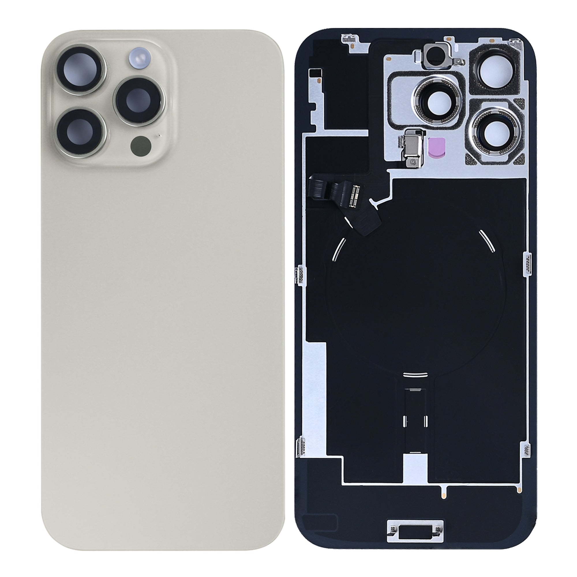Für Apple iPhone 16 Pro Max Original ausgebaut Rückglas mit NFC und großem Kamerarahmen, Farbe wählbar – Bild 4