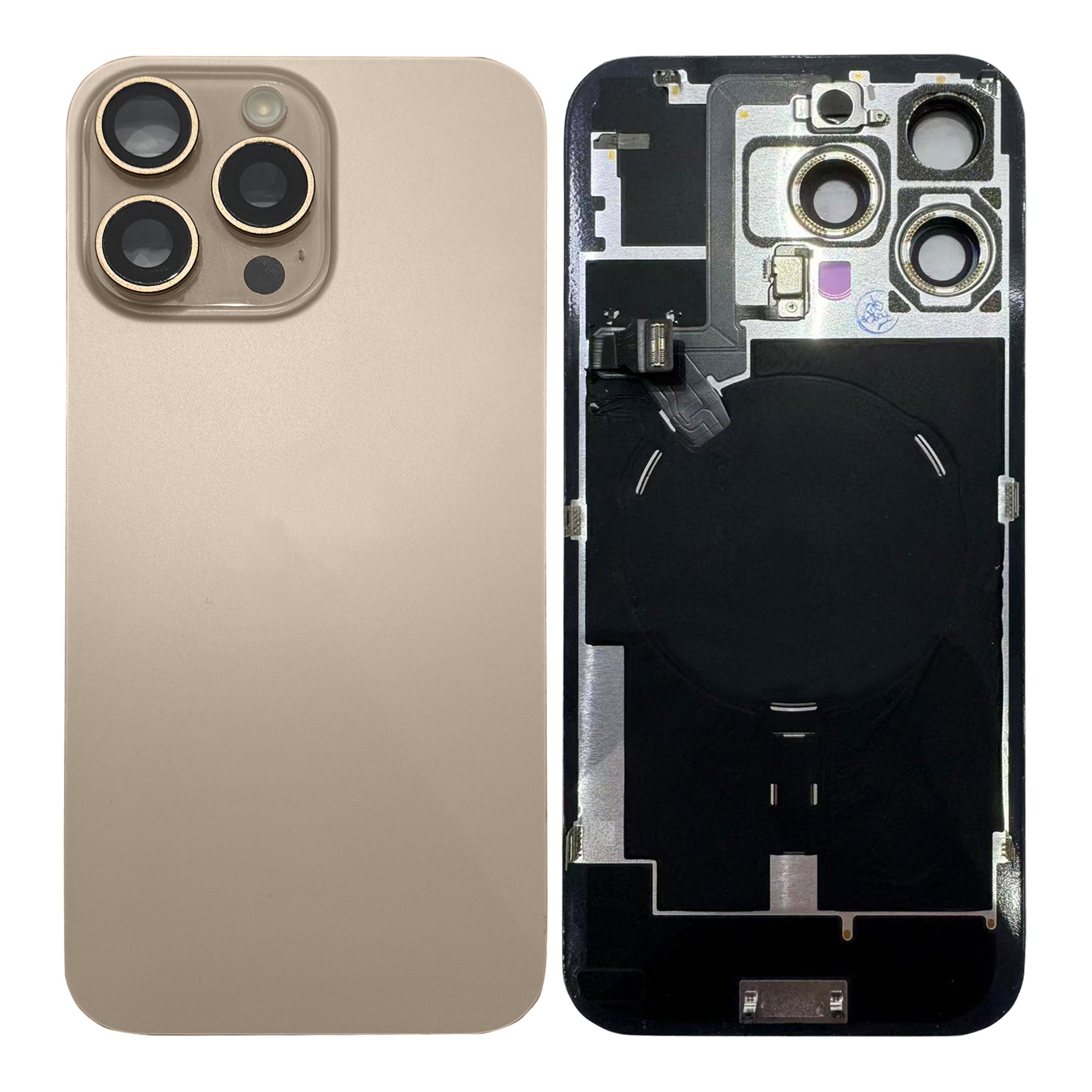 Für Apple iPhone 16 Pro Max Rückglas mit NFC, Enlarged Kamera Rahmen Desert Titanium Original ausgebaut – Bild 3