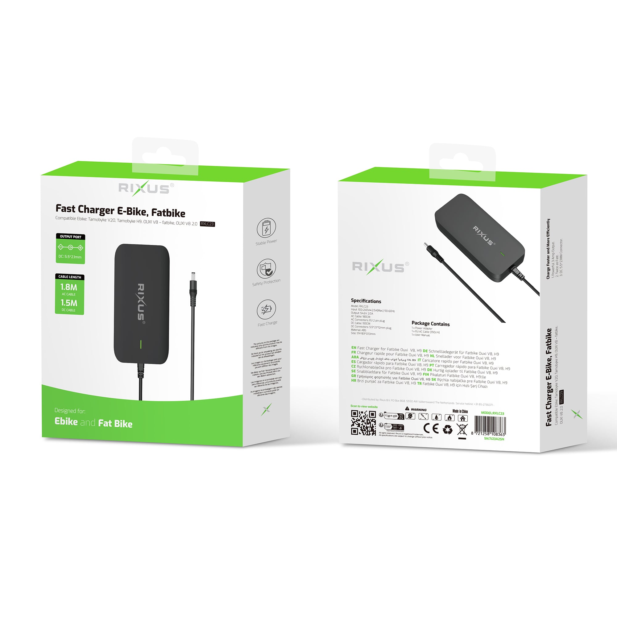 Rixus RXLC23 Fast Charger für Fatbike Ouxi V8,H9 Black – Bild 5