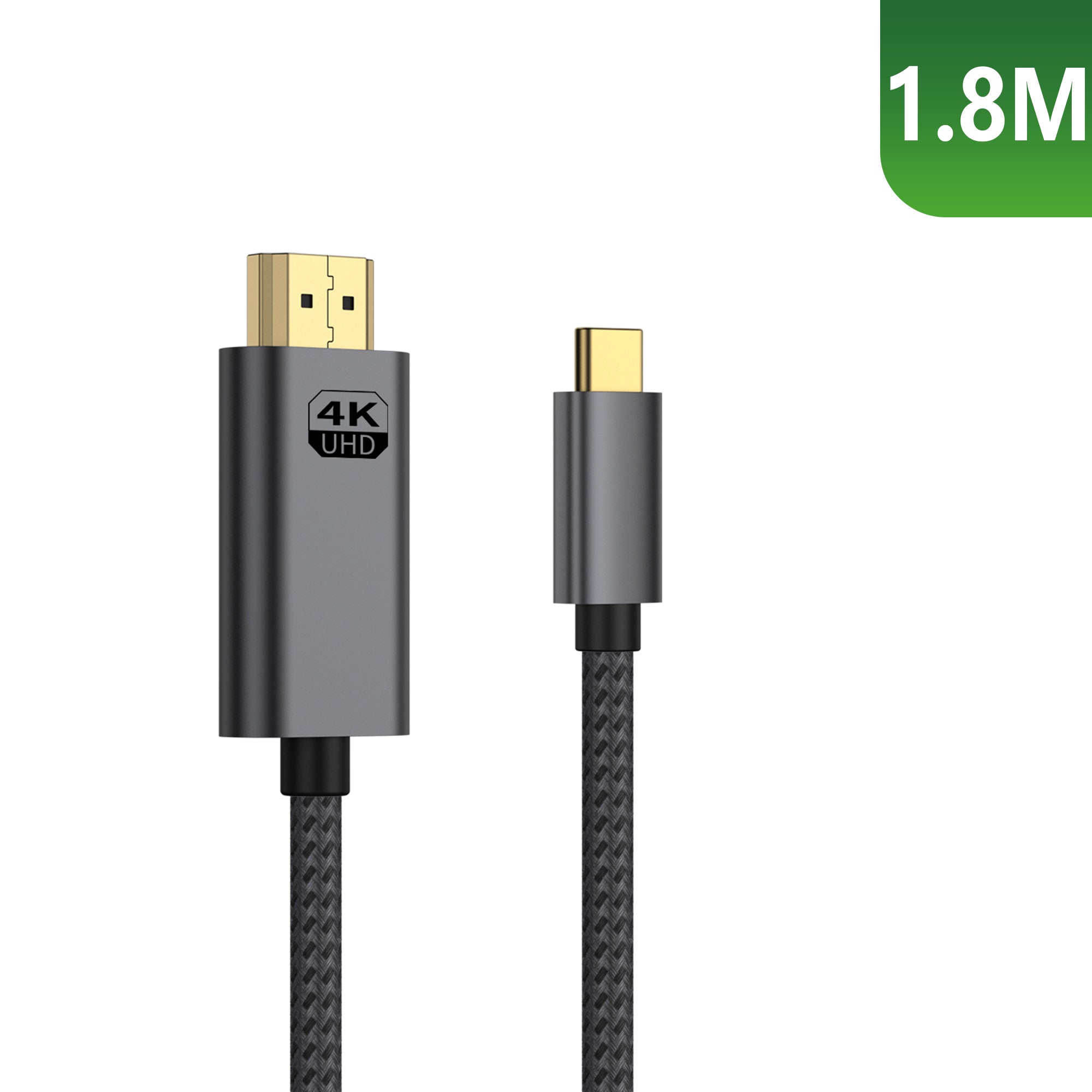 Rixus RXHU15 USB-C To HDMI Kabel Premium 4K 1.8m Space Gray
