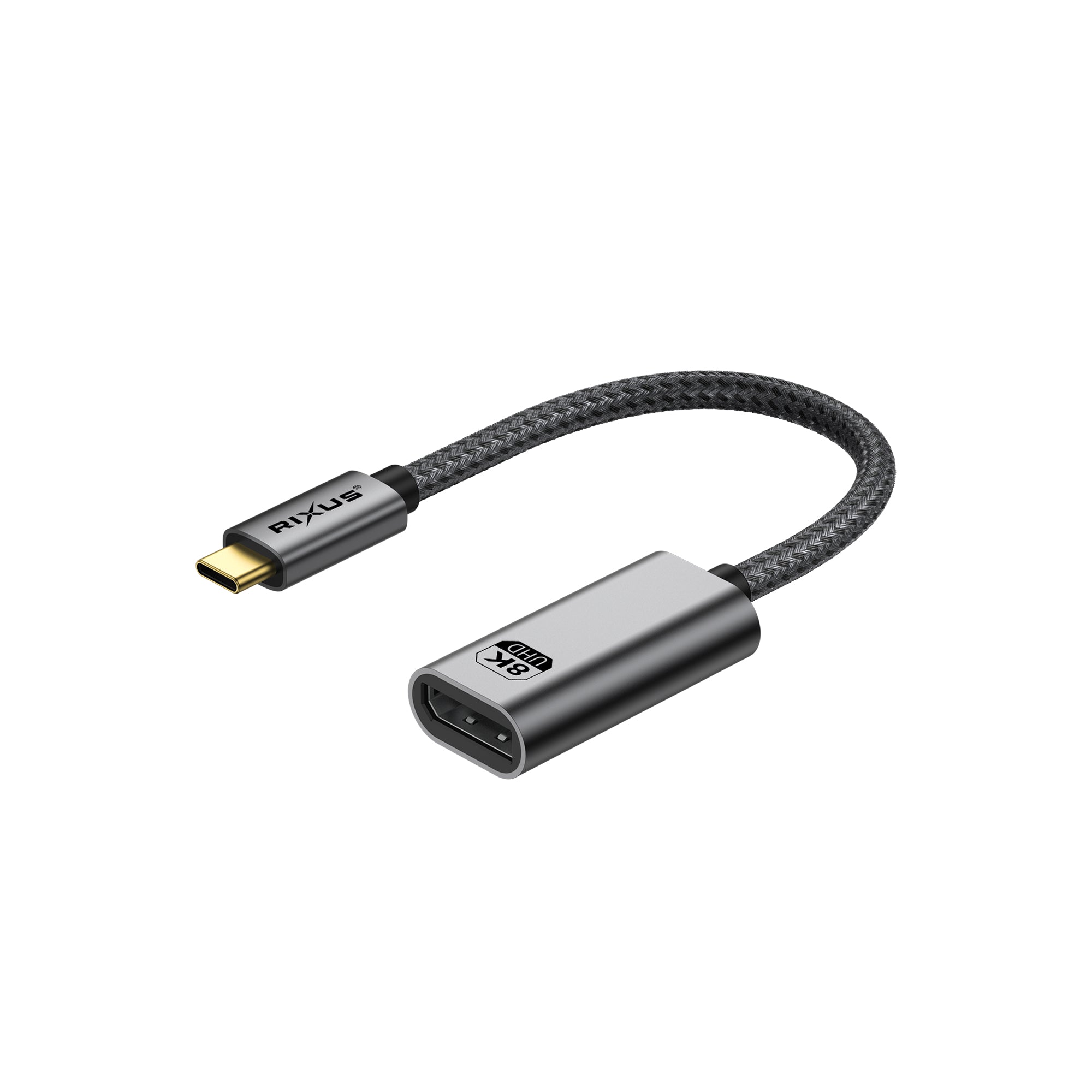 Rixus RXHU18 USB-C To Display Port Female Converter 20cm Space Gray – Bild 2