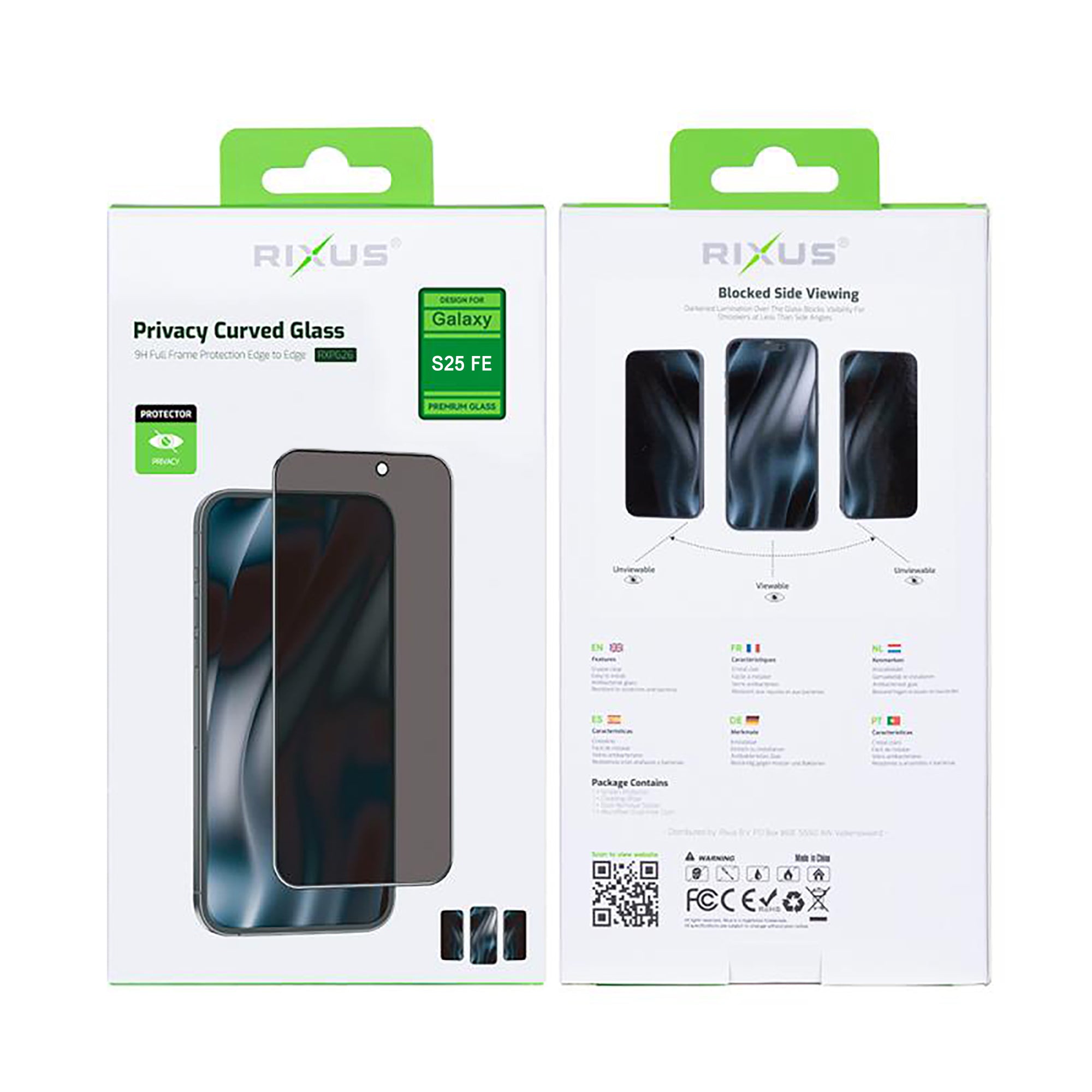 Rixus Privacy Full Curved Edge Panzerglas für Samsung Galaxy S25 FE, A57 – Bild 2
