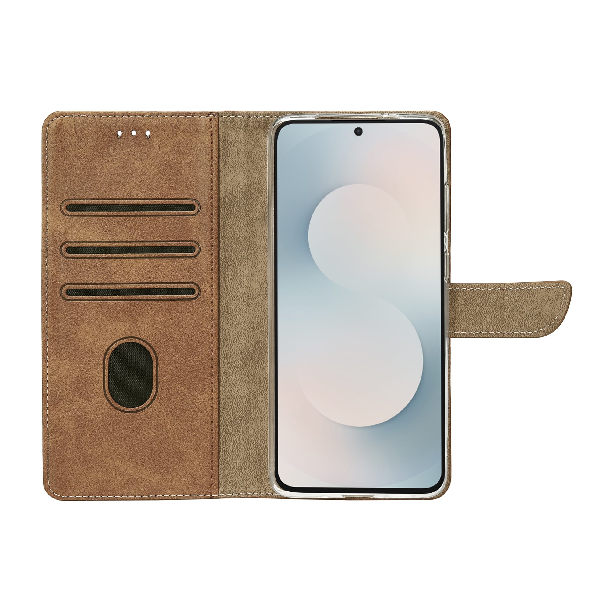 Rixus Buchhülle für Samsung Galaxy S25 FE Light Brown – Bild 5