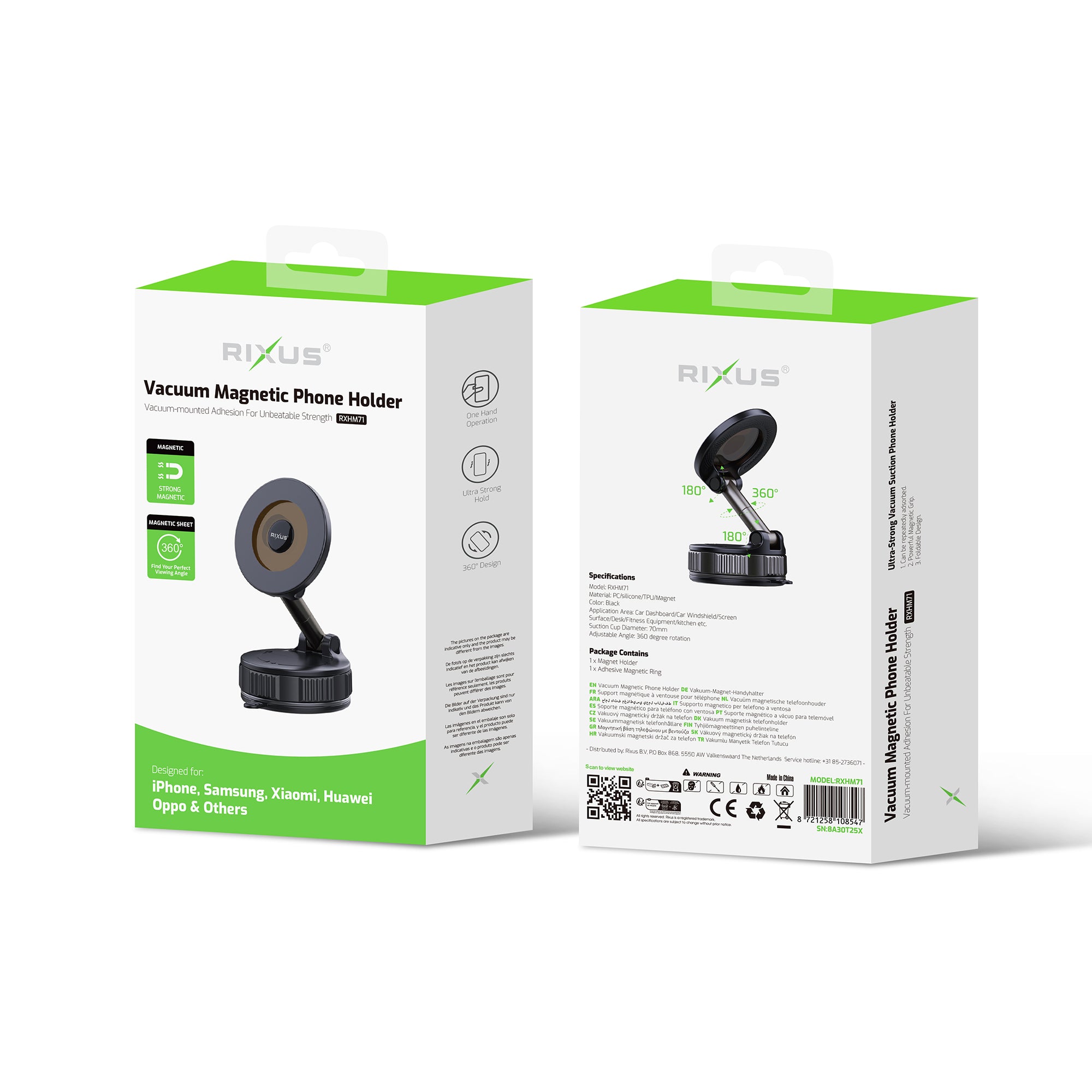 Rixus RXHM71 Vacuum Magnetic Phone Holder Black – Bild 5