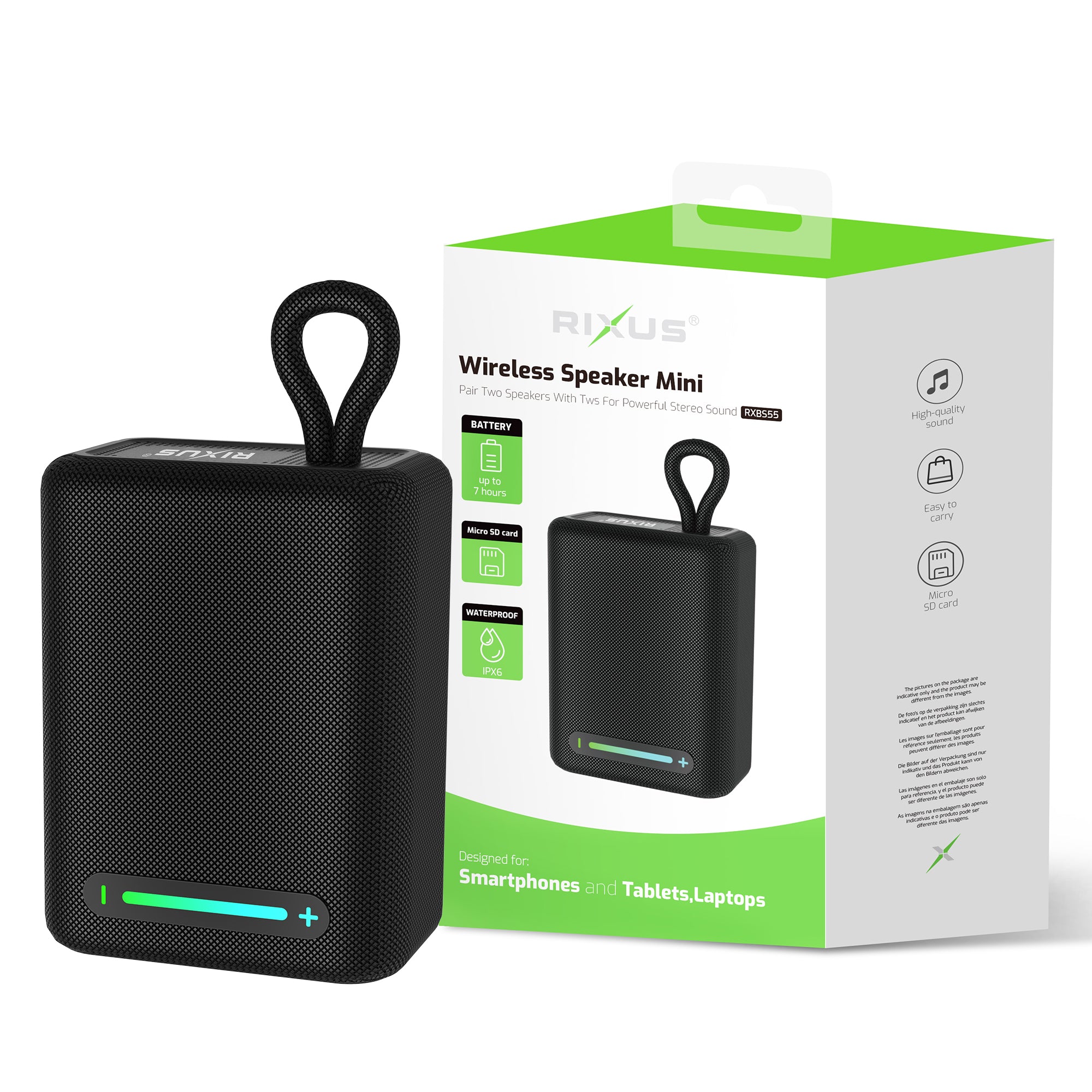 Rixus RXBS55 Wireless Lautsprecher Mini Black – Bild 4