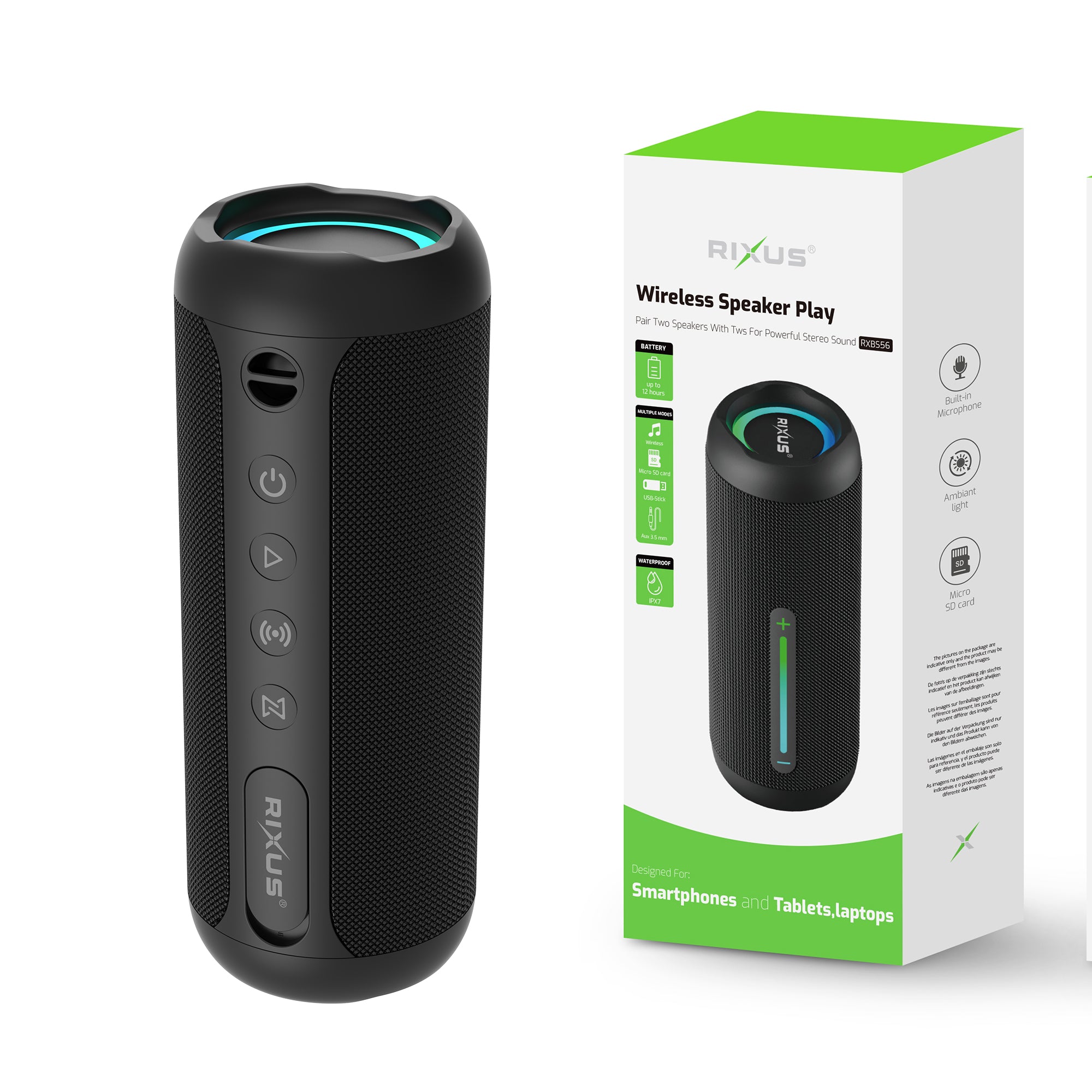 Rixus RXBS56 Wireless Lautsprecher Play Black – Bild 4