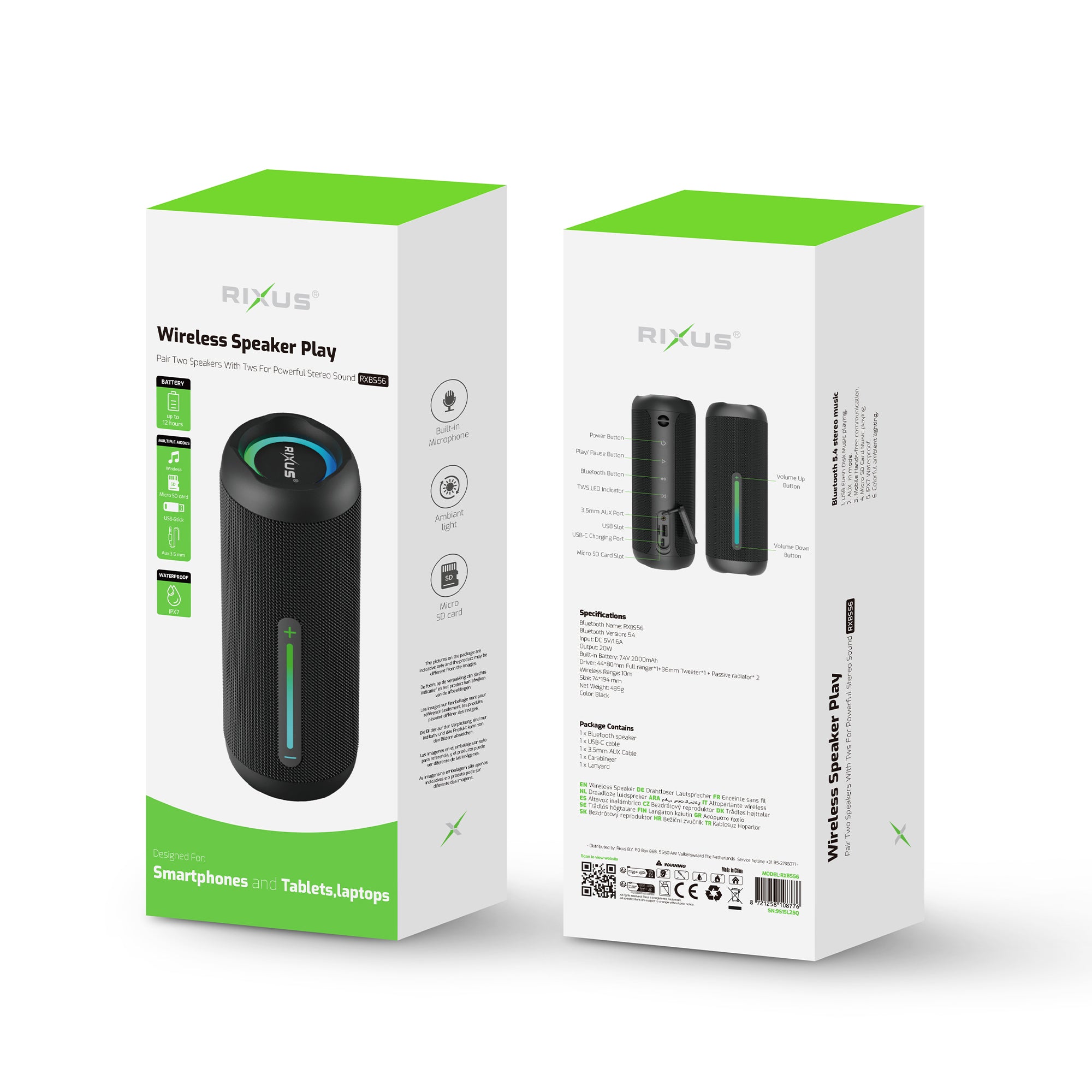 Rixus RXBS56 Wireless Lautsprecher Play Black – Bild 5