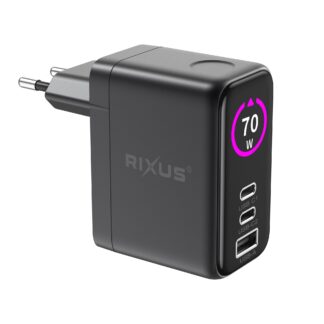 Rixus RXHC50 GaN Netzteil mit TFT Display 70W Space Grey