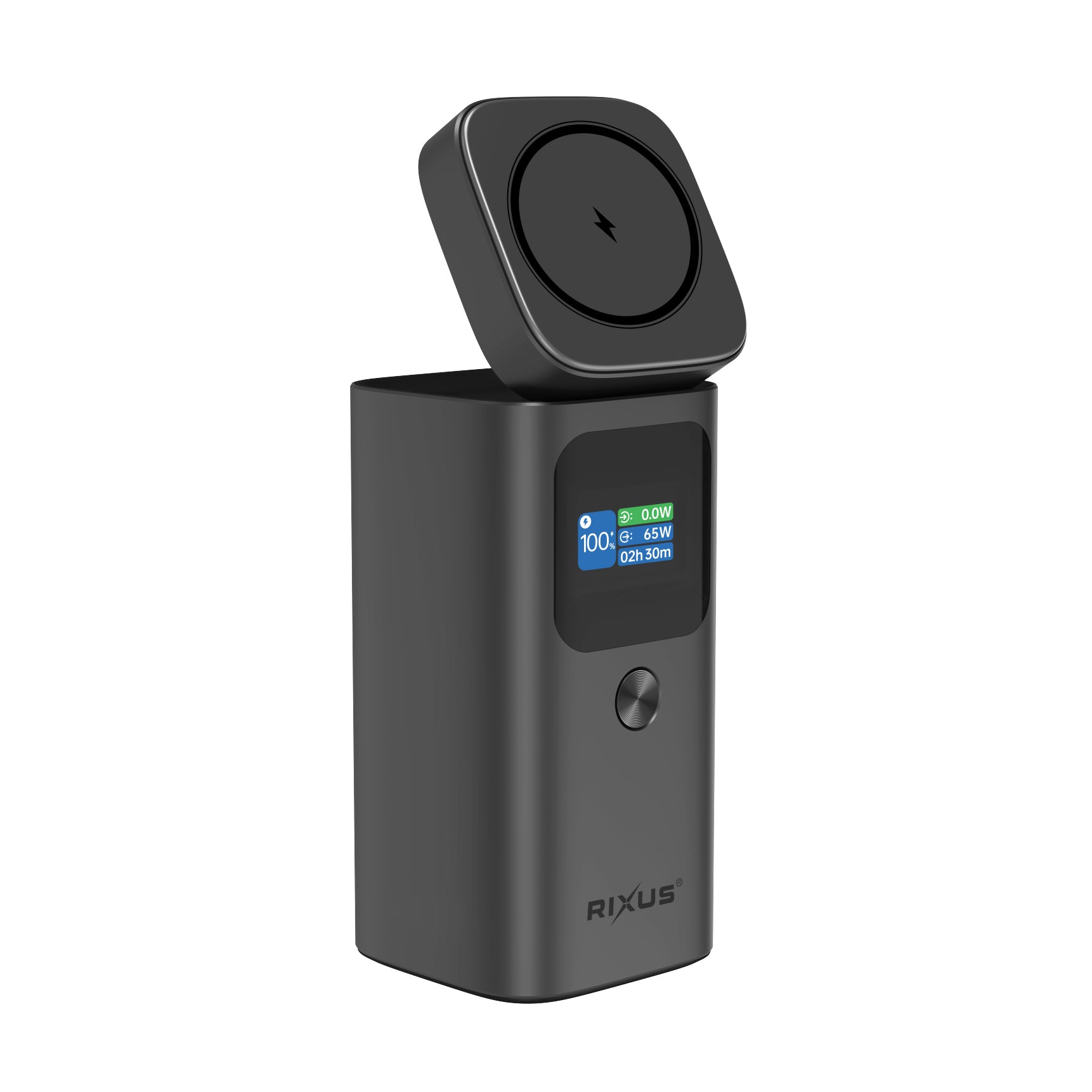 Rixus RXPB15 Magnetic Powerbank mit TFT Display 15000mAh 100W Dark grey
