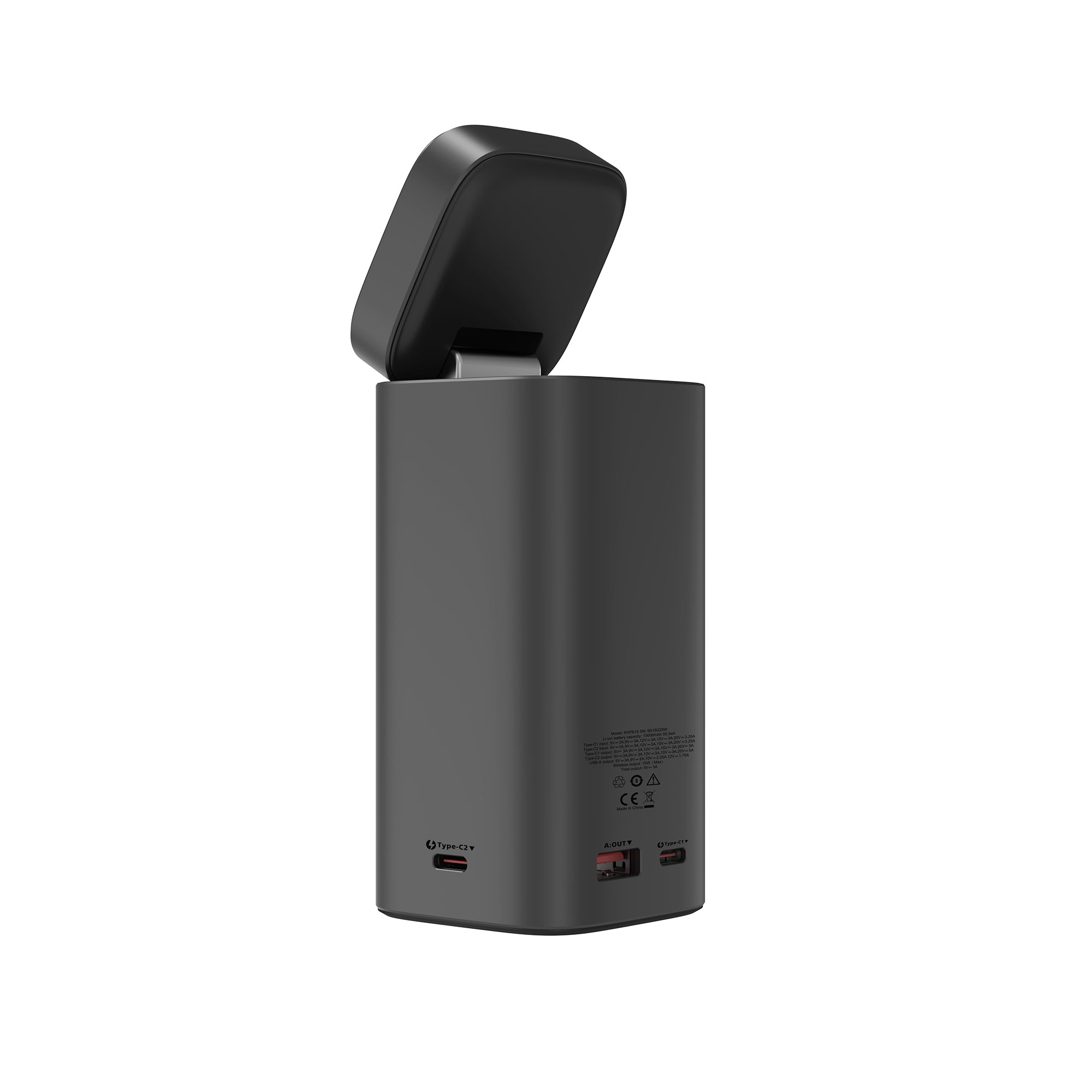 Rixus RXPB15 Magnetic Powerbank mit TFT Display 15000mAh 100W Dark grey – Bild 3