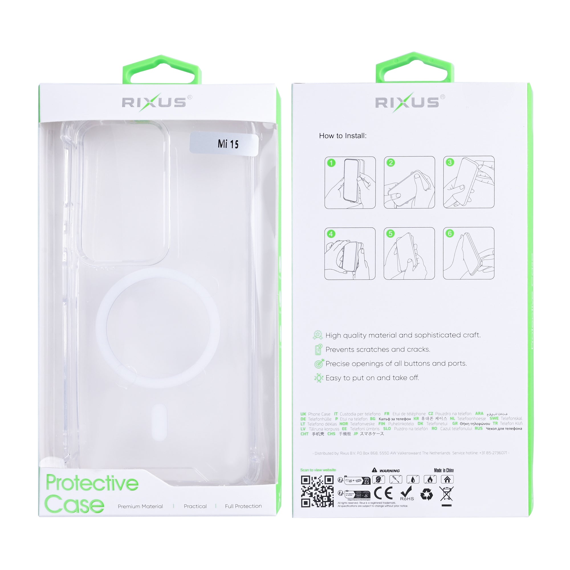Rixus Anti-Burst Hülle mit MagSafe kompatibel für Xiaomi Redmi 15 Transparent – Bild 6