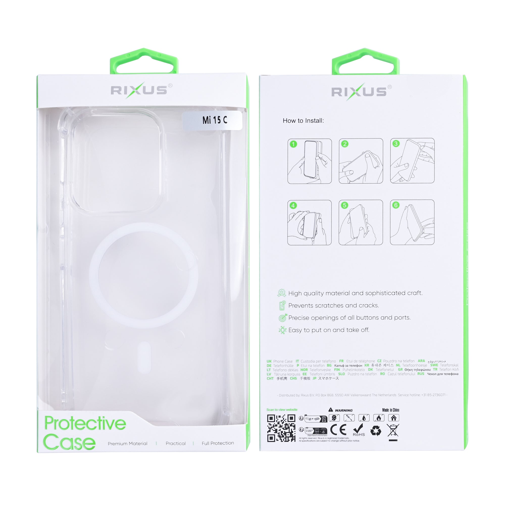 Rixus Anti-Burst Hülle mit MagSafe kompatibel für Xiaomi Redmi 15C Transparent – Bild 6