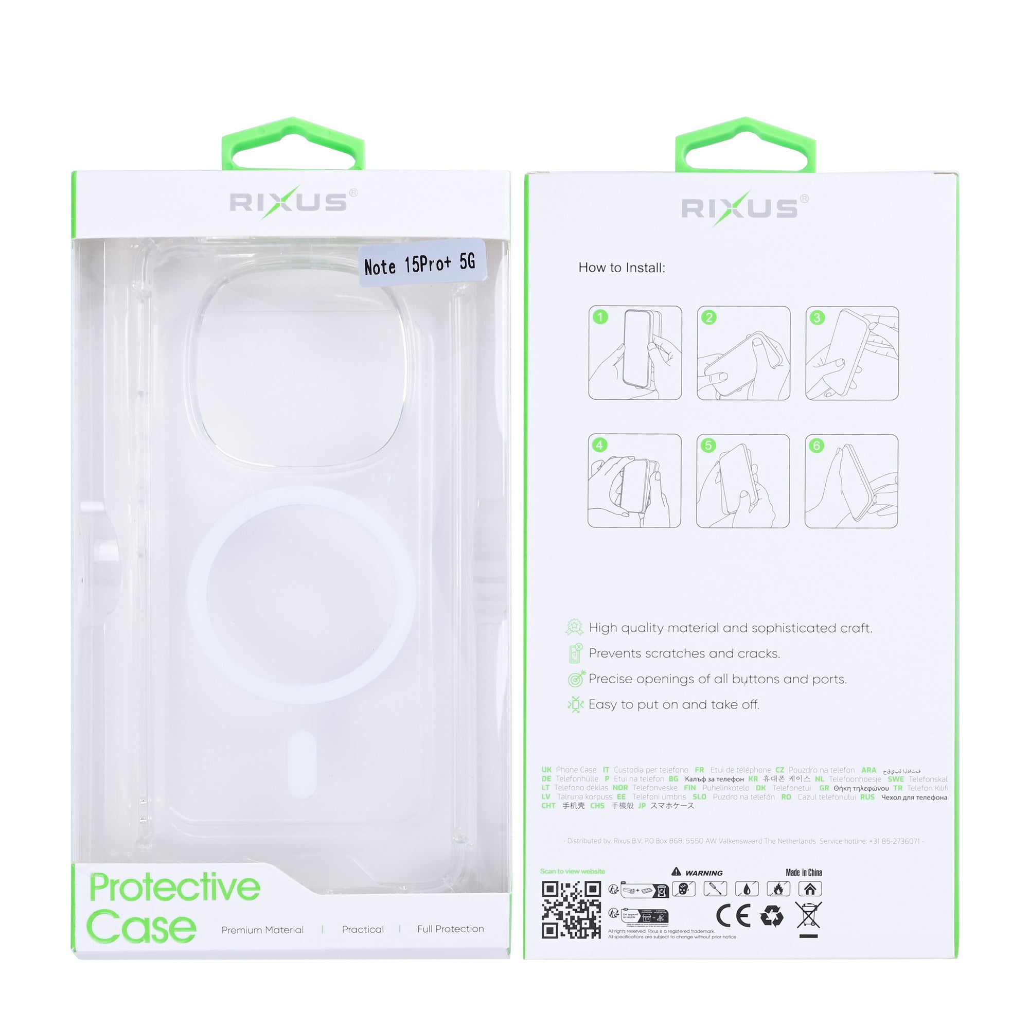 Rixus Anti-Burst Hülle mit MagSafe kompatibel für Xiaomi Redmi Note 15 Pro Plus Transparent – Bild 6