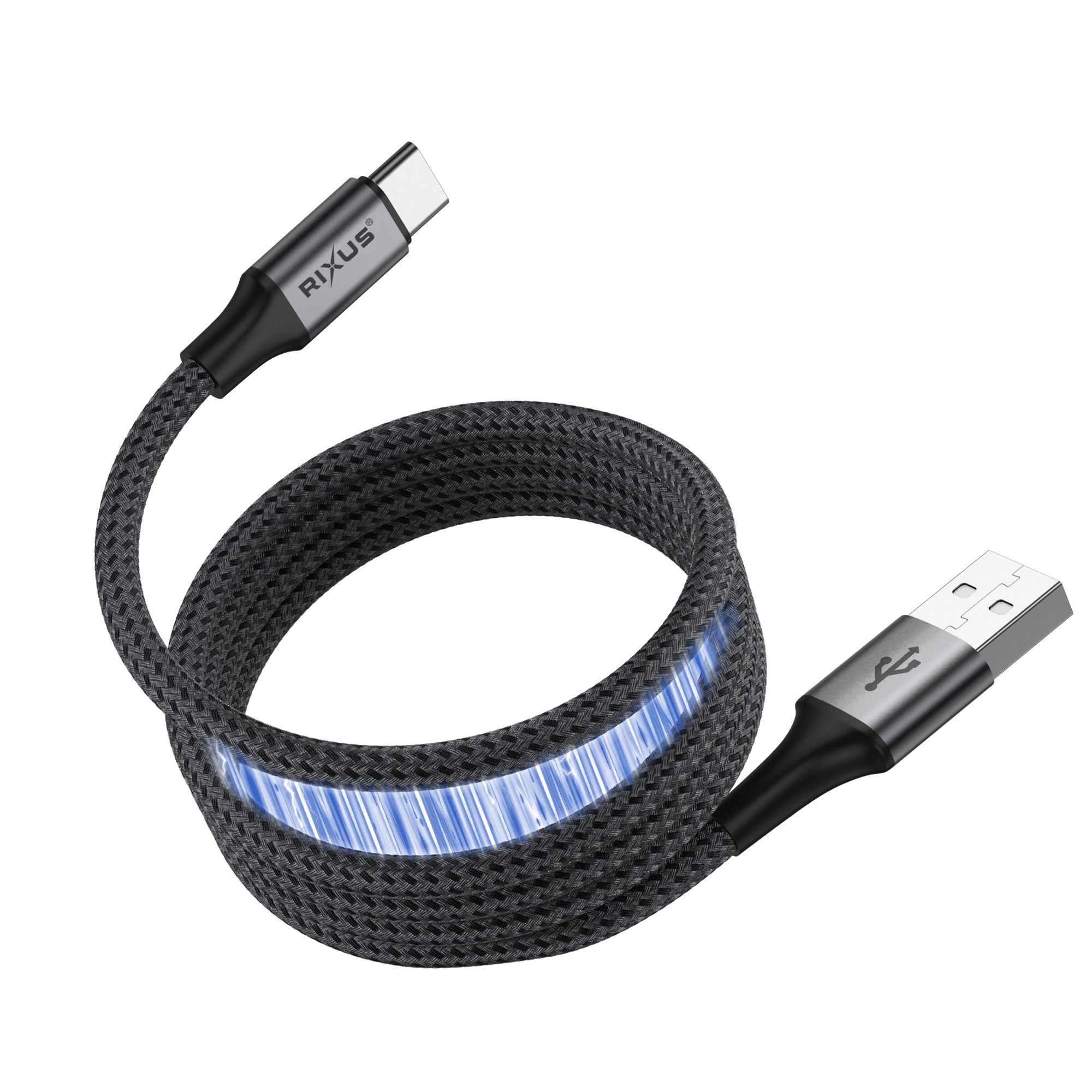 Rixus RXUC66AC Magnetic Charging Cord USB-A To USB-C 1m 15W Black – Bild 3