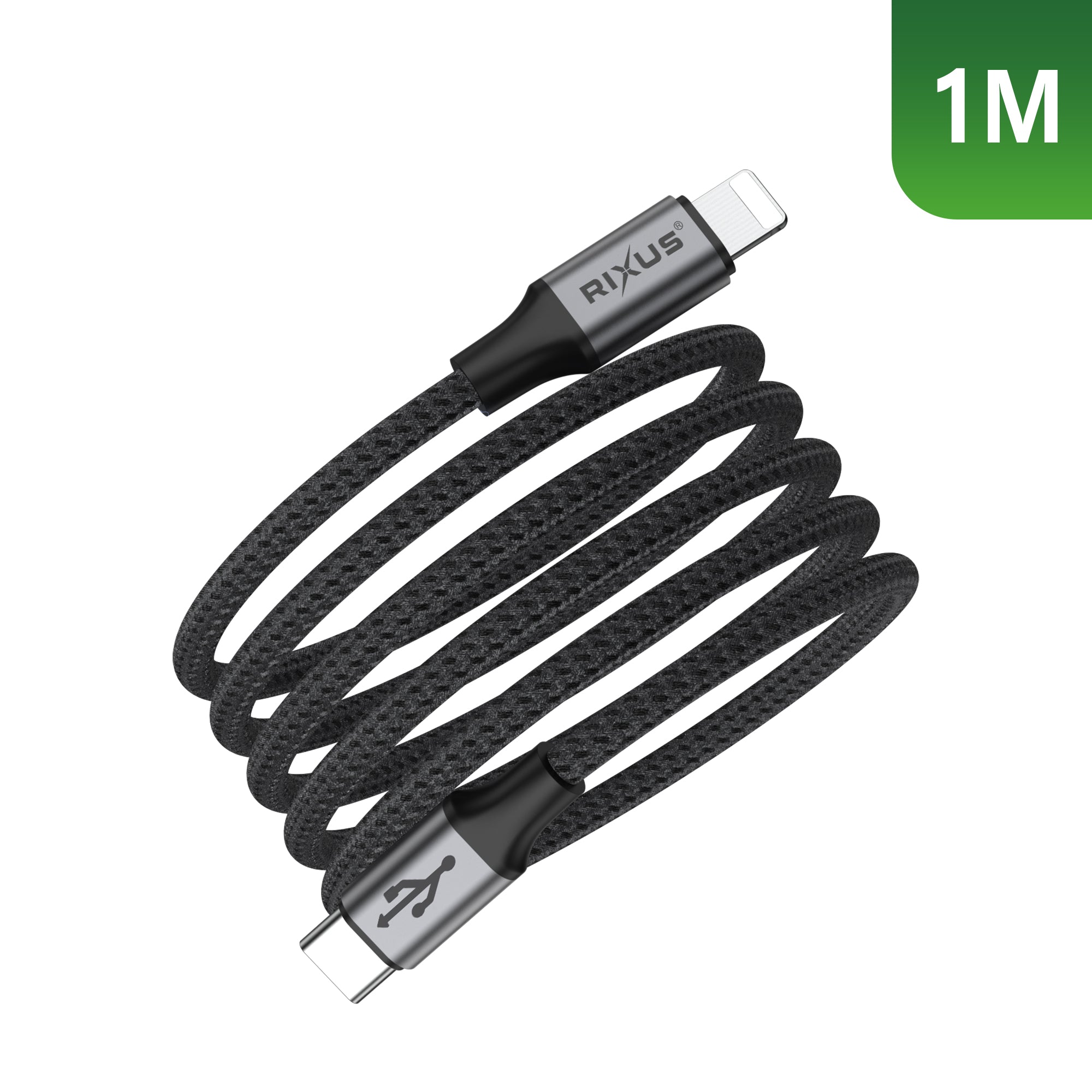 Rixus RXUC66L Magnetic Charging Cord USB-C To Lightning Anschluss 1m 18W Black
