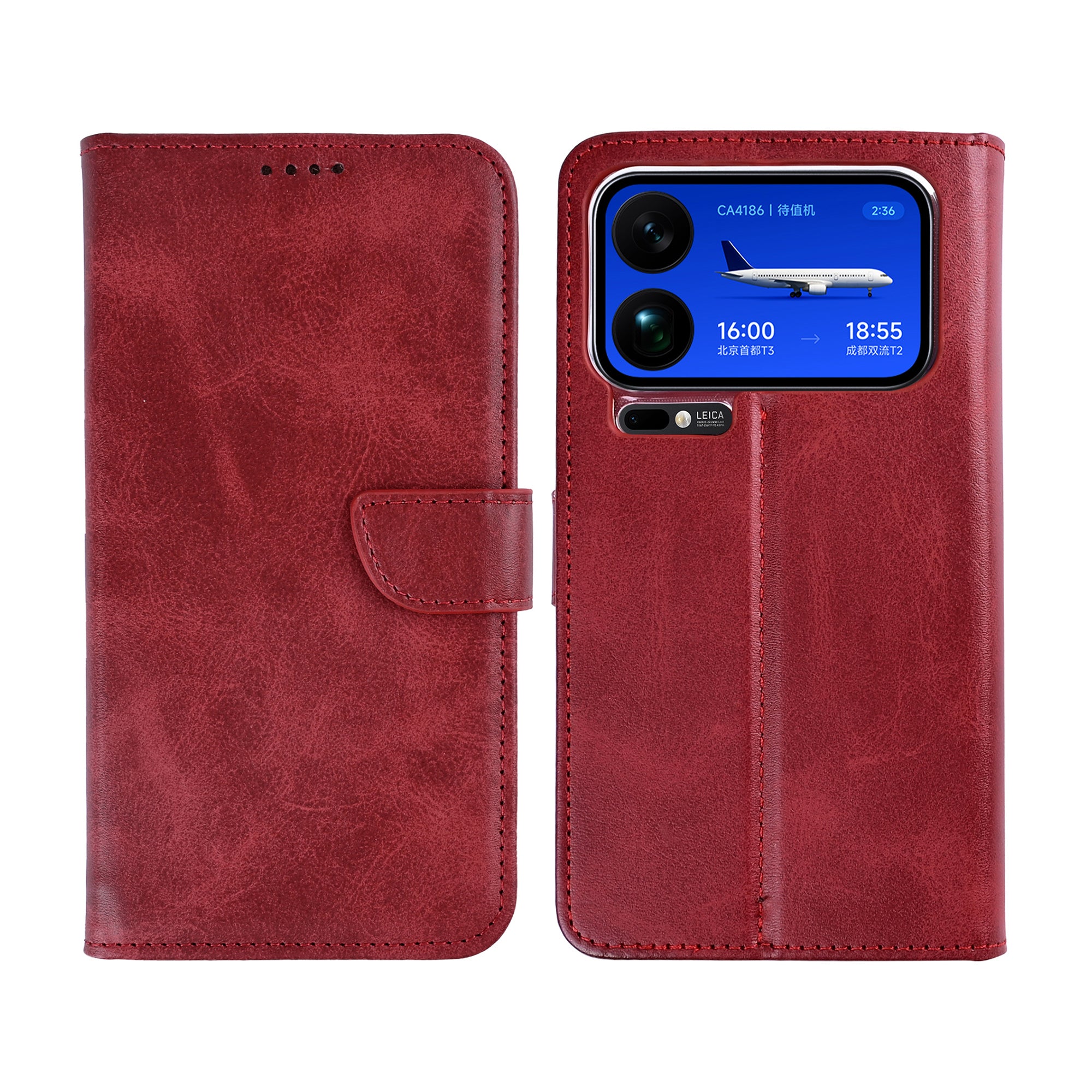 Rixus Buchhülle für Xiaomi 17 Pro Max Dark Red – Bild 3