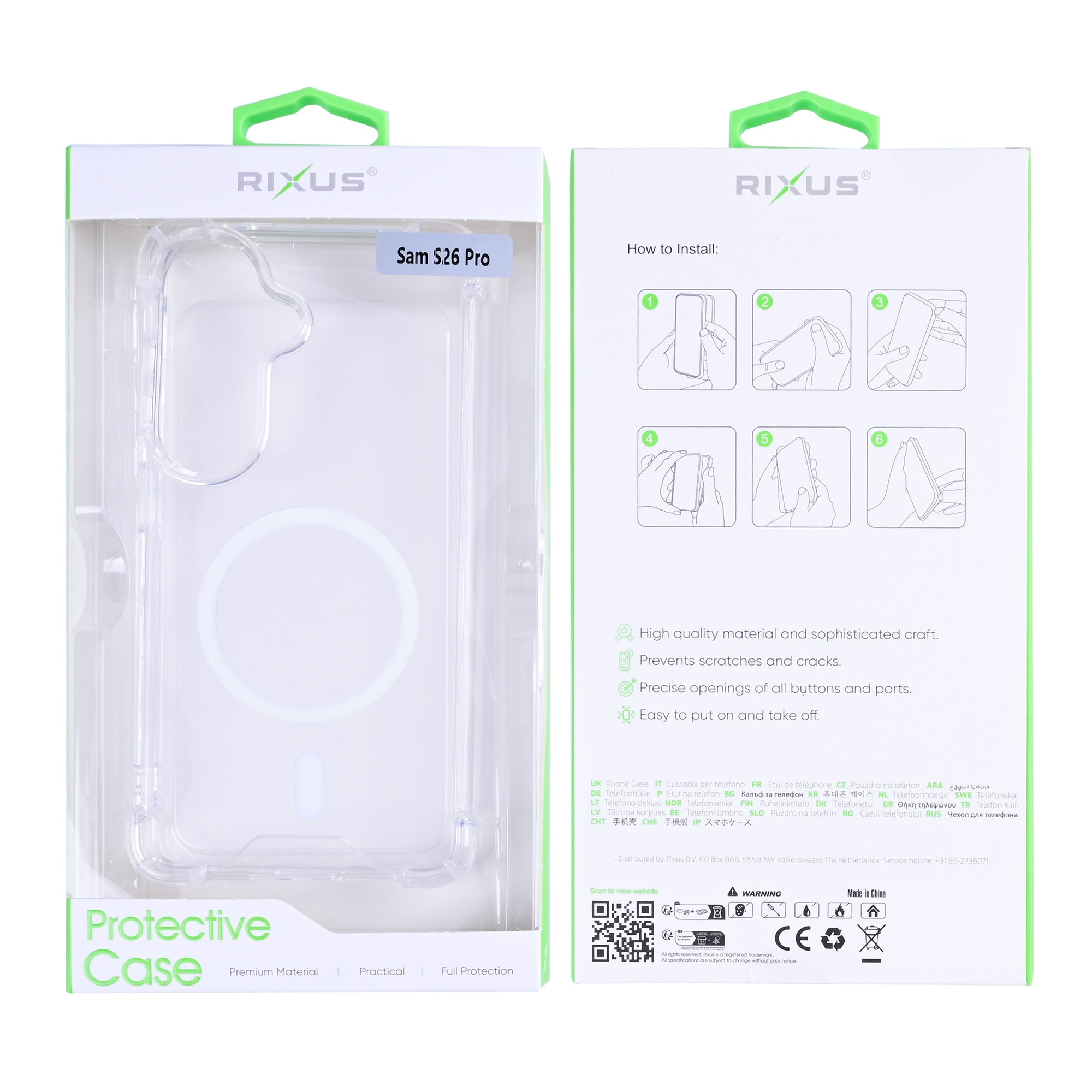 Rixus Anti-Burst Hülle mit MagSafe kompatibel für Samsung Galaxy S26 Transparent – Bild 6