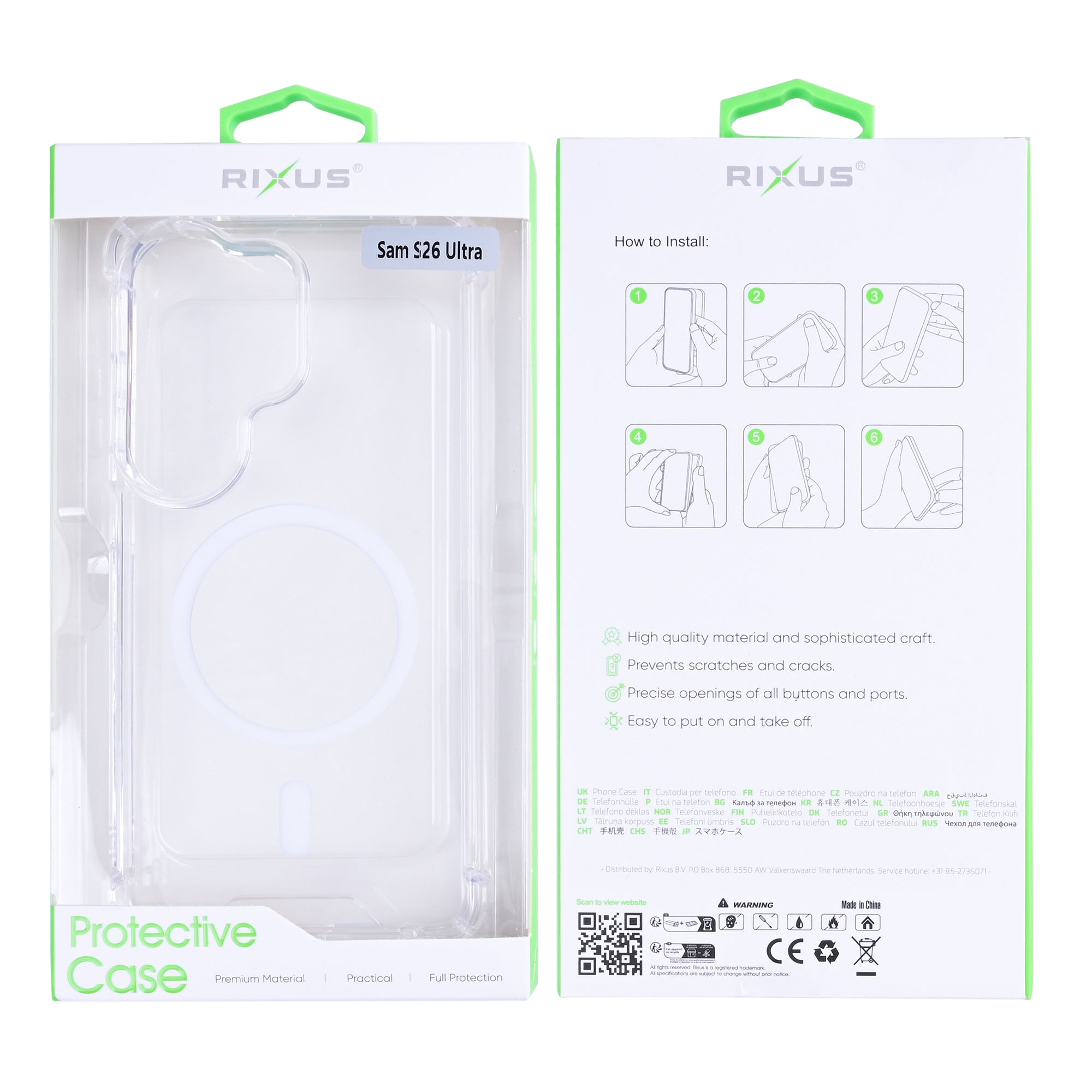 Rixus Anti-Burst Hülle mit MagSafe kompatibel für Samsung Galaxy S26 Ultra Transparent – Bild 6