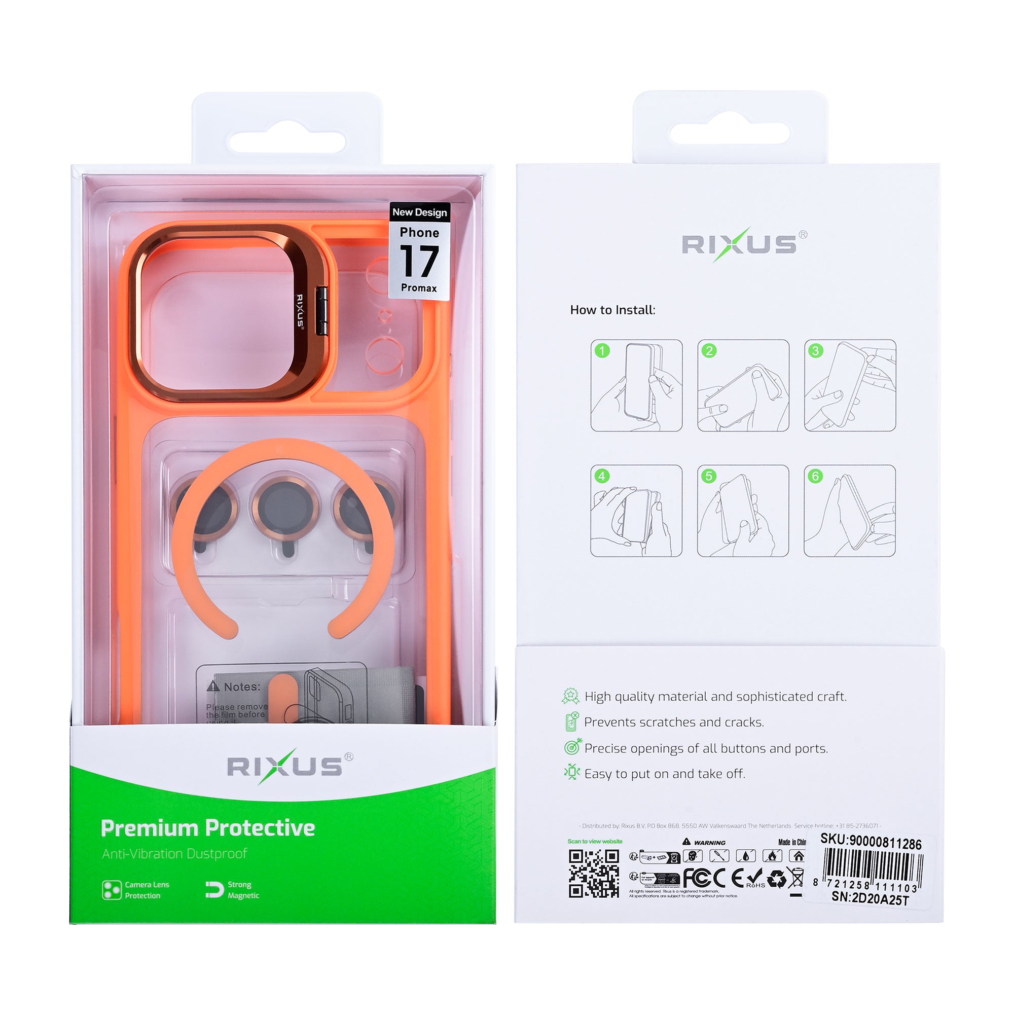 Rixus Classic 03 Hülle mit MagSafe kompatibel für Apple iPhone 17 Pro Max Orange – Bild 5